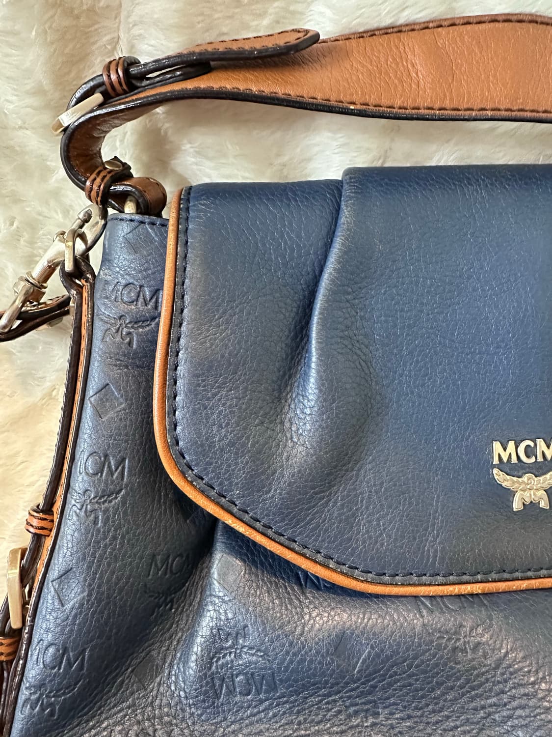 MCM 빈티지 블루 숄더백 / 감성템 / 희귀컬러 상품이미지6