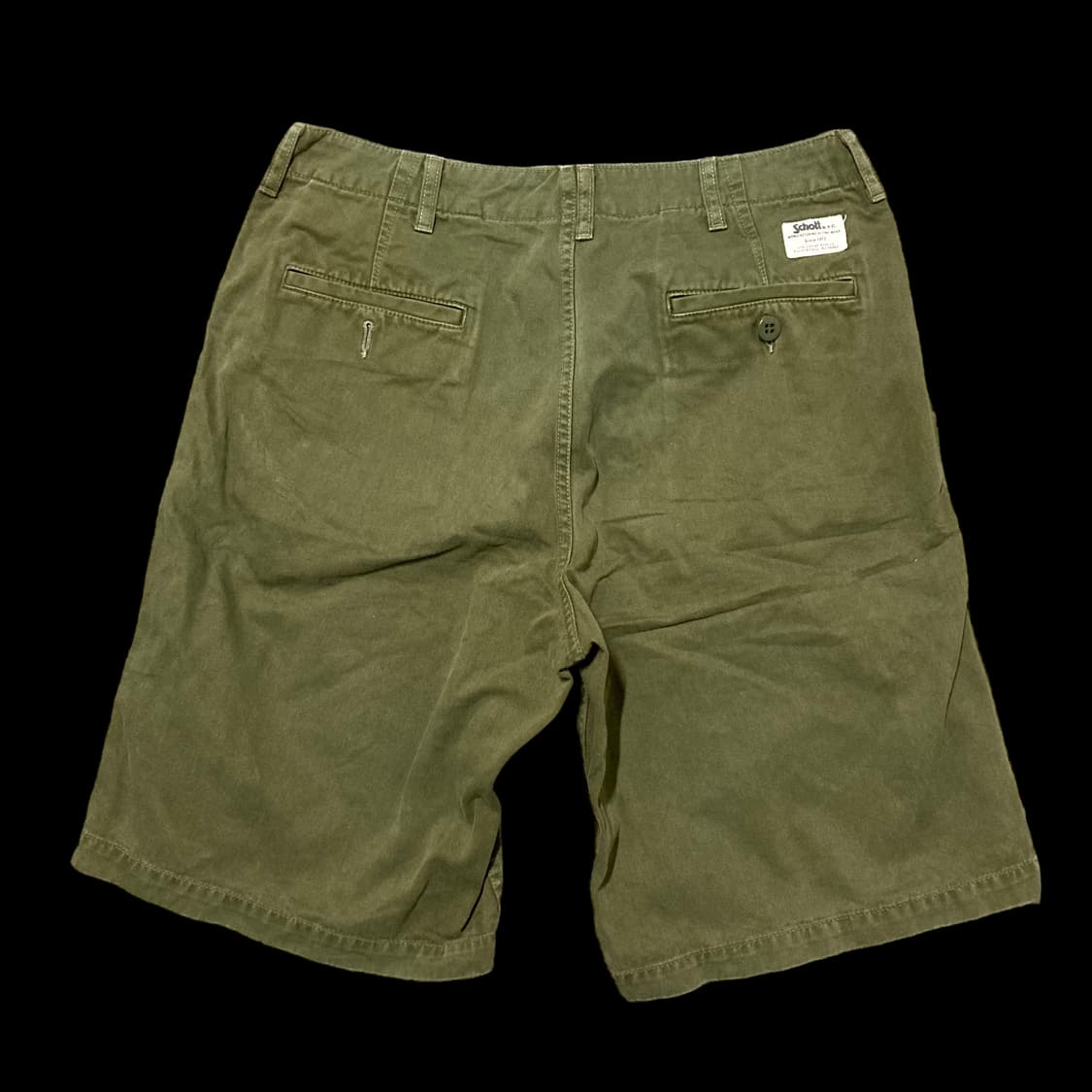 SCHOTT 쇼트 빈티지 카키 헤비 코튼 하프 팬츠 상품이미지2