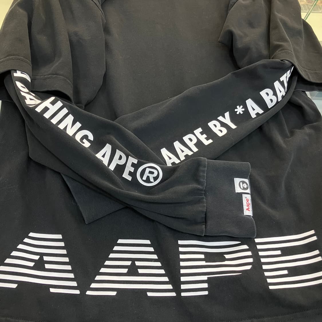 에이프 레이어드 블랙 스웨트셔츠 XL 상품이미지5