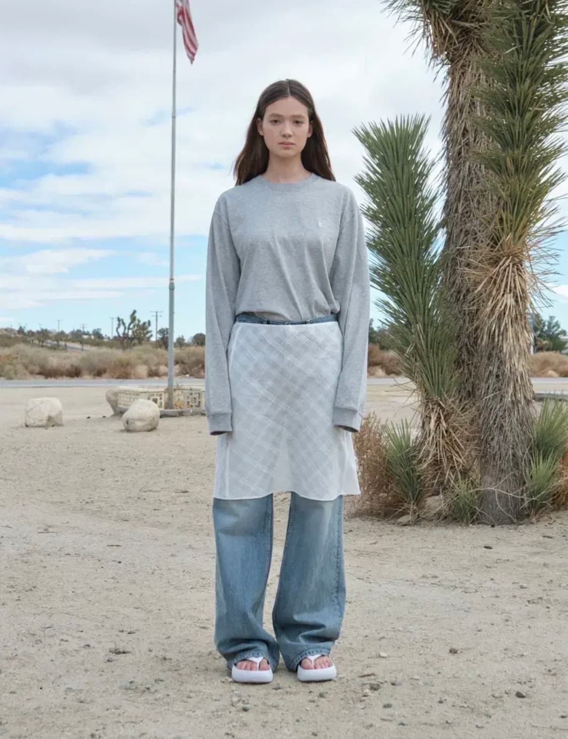 새상품) 로우클래식 레이어드스커트 화이트 S 상품이미지2