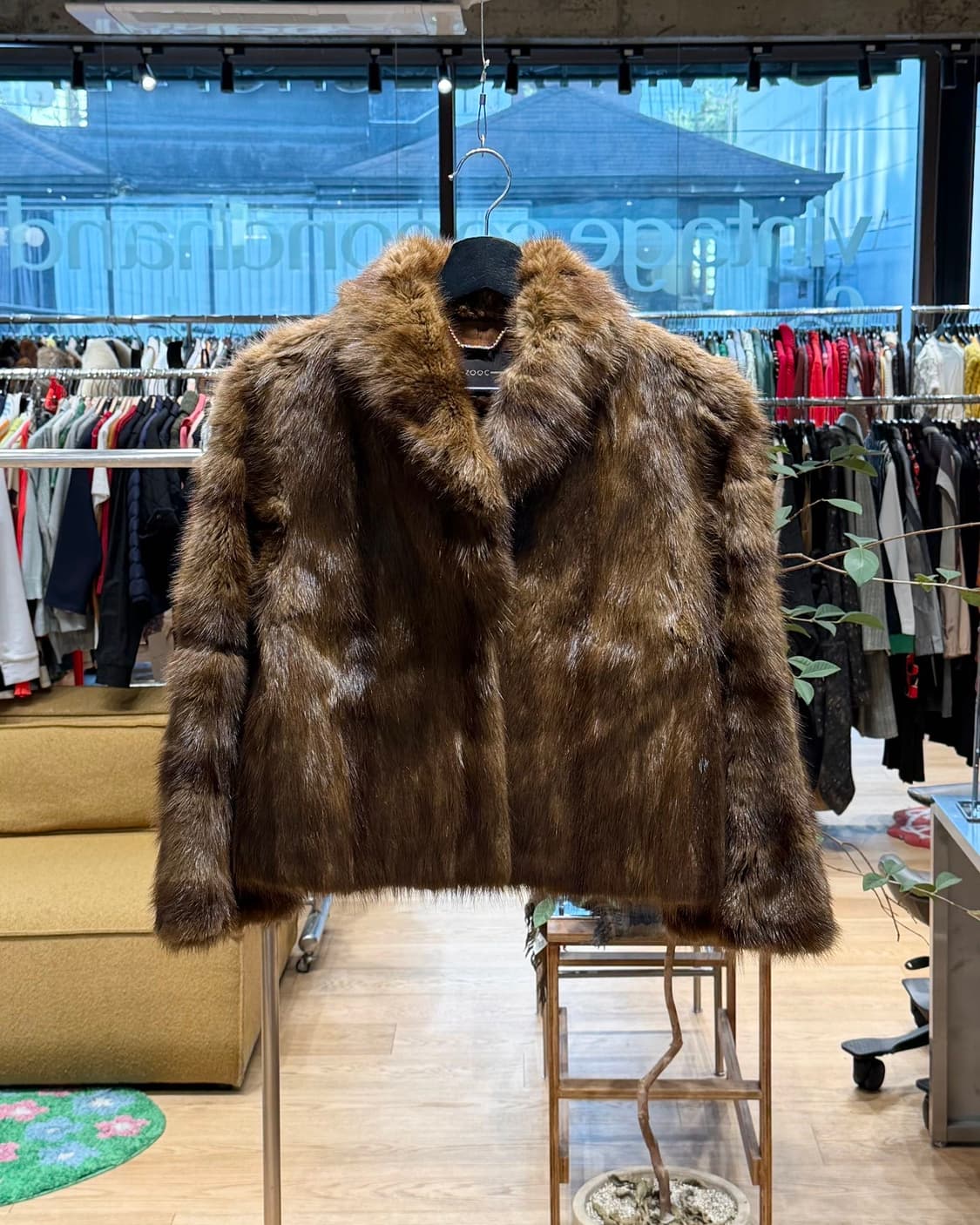 주크 브라운 머스크랫 크롭 퍼자켓 상품이미지1