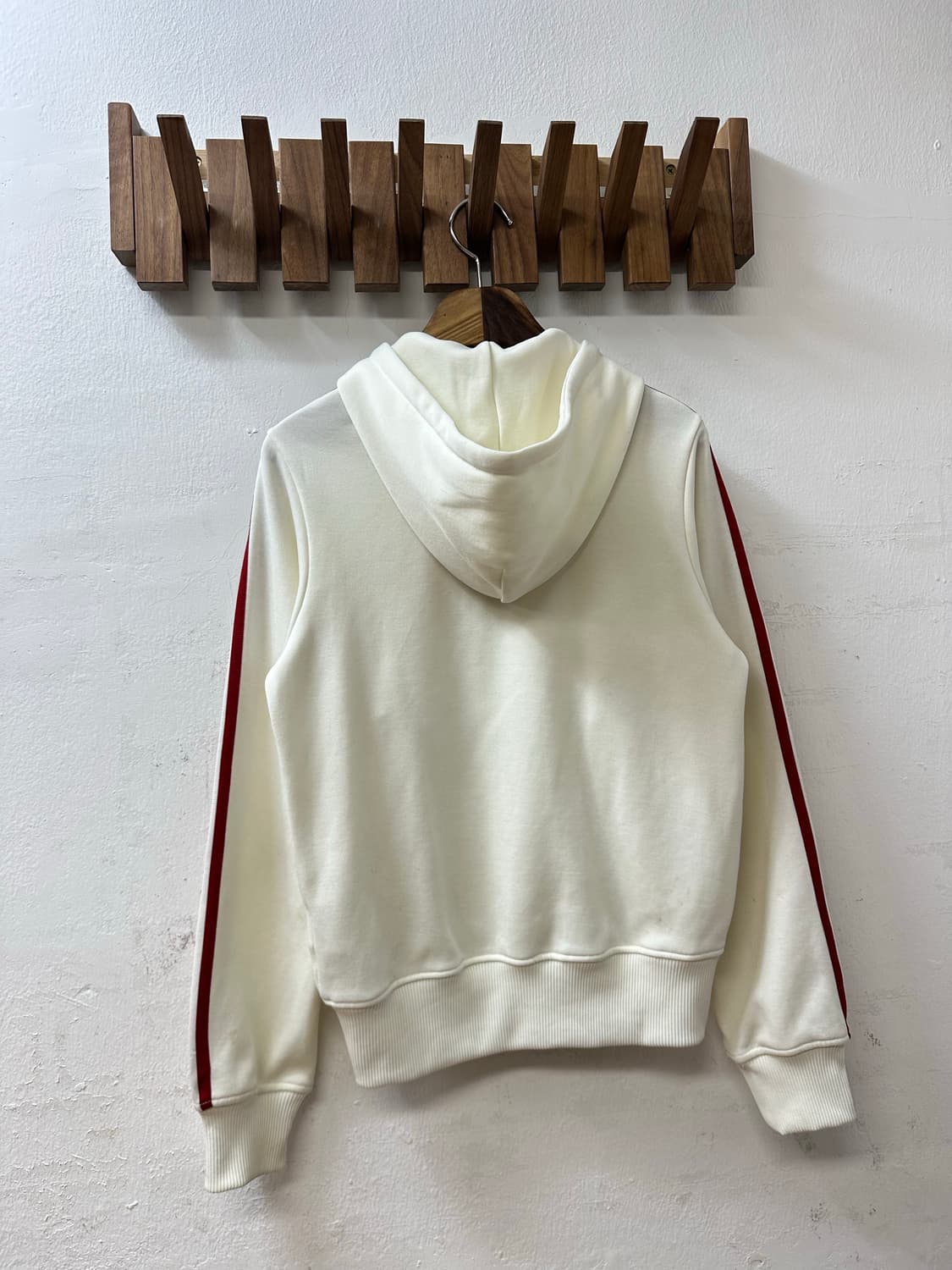 대장급 아디다스 Adidas 삼선 레드라인 화이트 후드 집업 상품이미지5