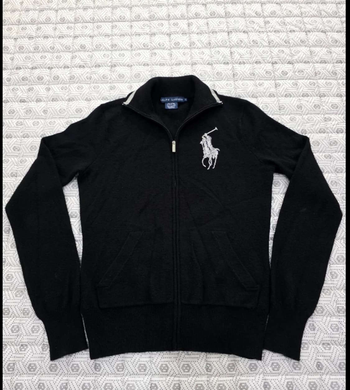 폴로 블랙 큐빅 집업 가디건 55 상품이미지3