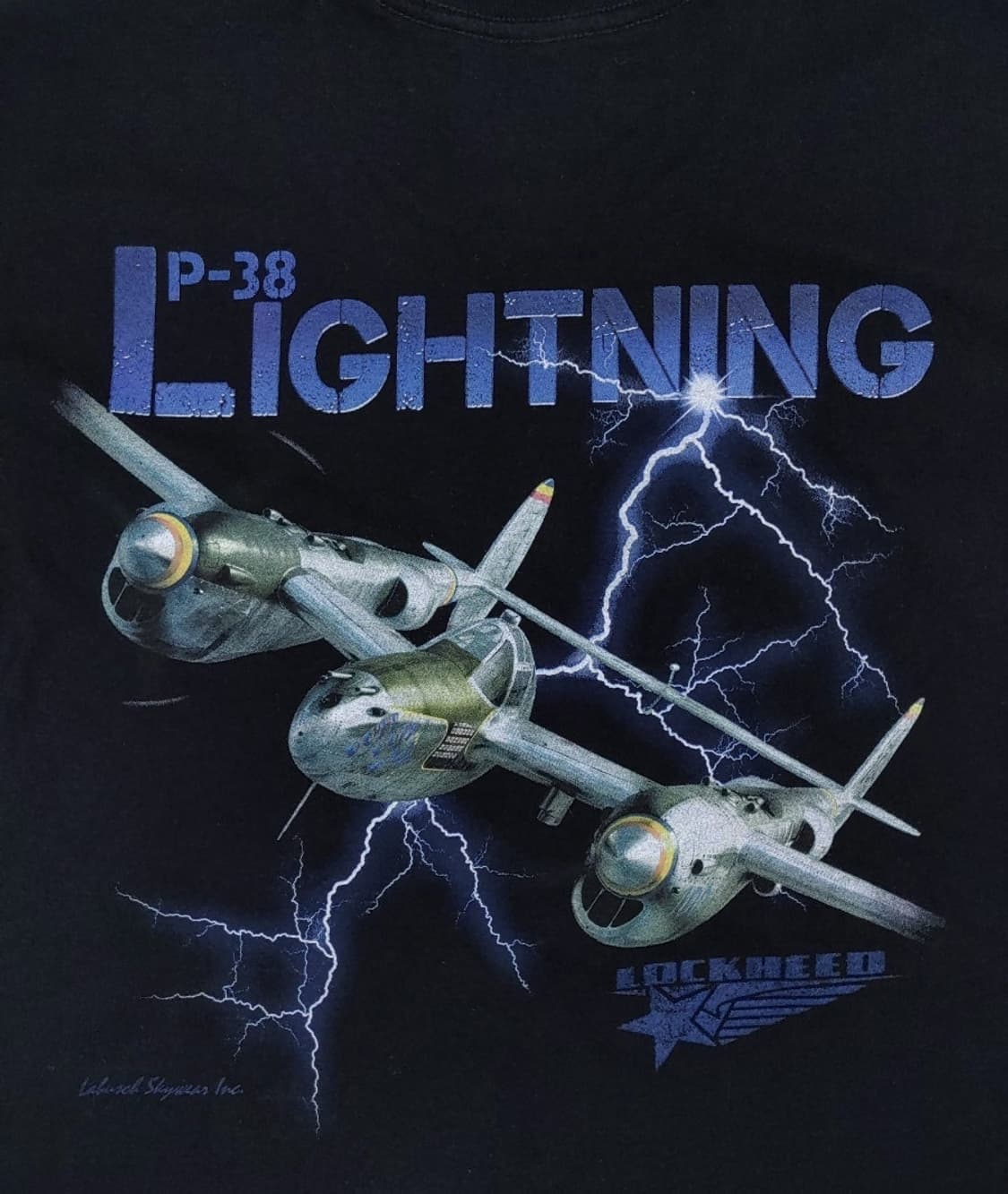 P-38 라이트닝 전투기 반팔 티셔츠 L 상품이미지3
