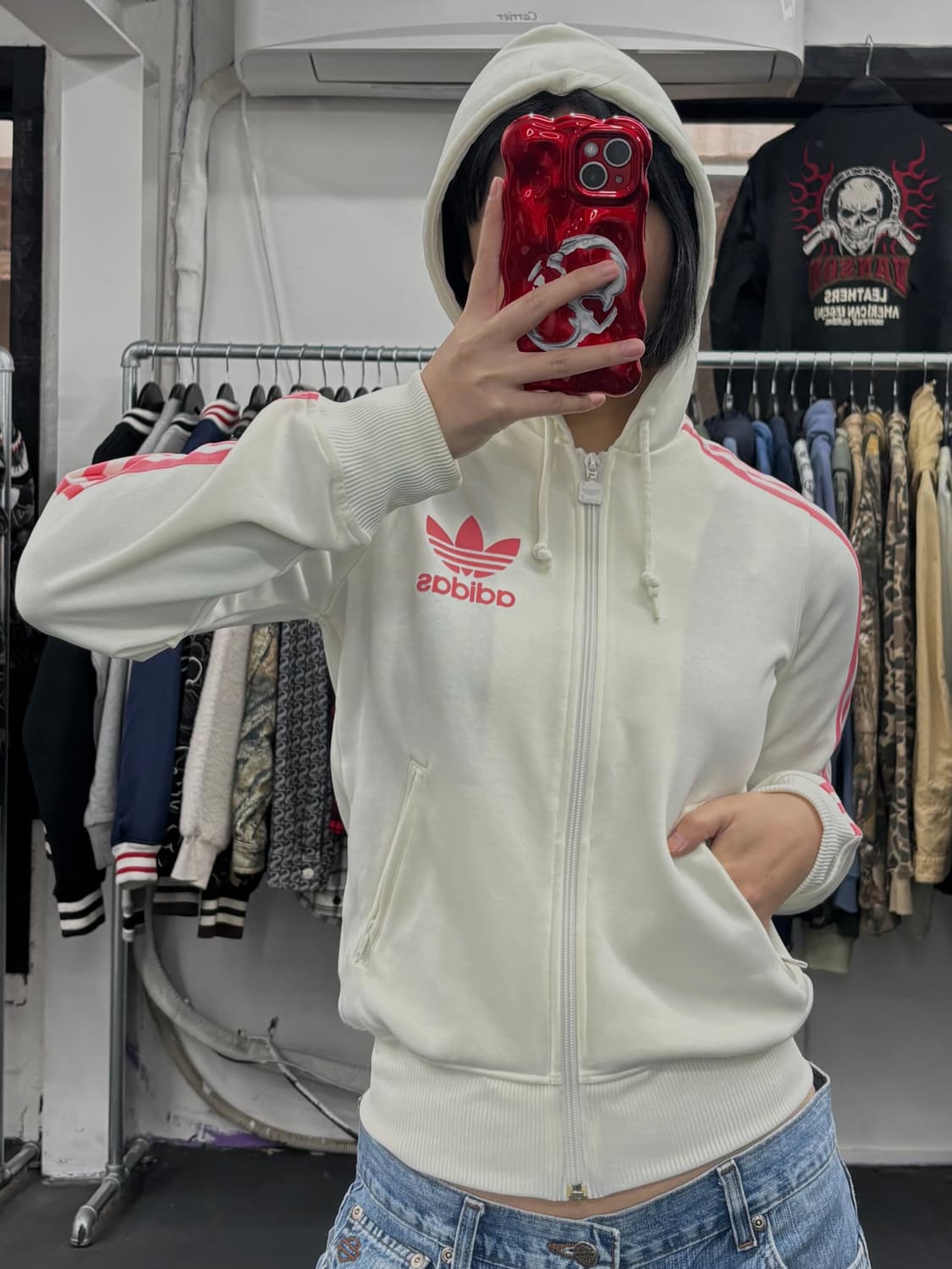 아디다스 화이트/핑크 후드 플락 상품이미지4