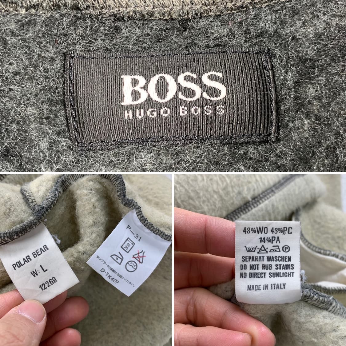 휴고 보스 이태리제 폴라 베어 쿼터집업 울리에스터 니트 상품이미지8