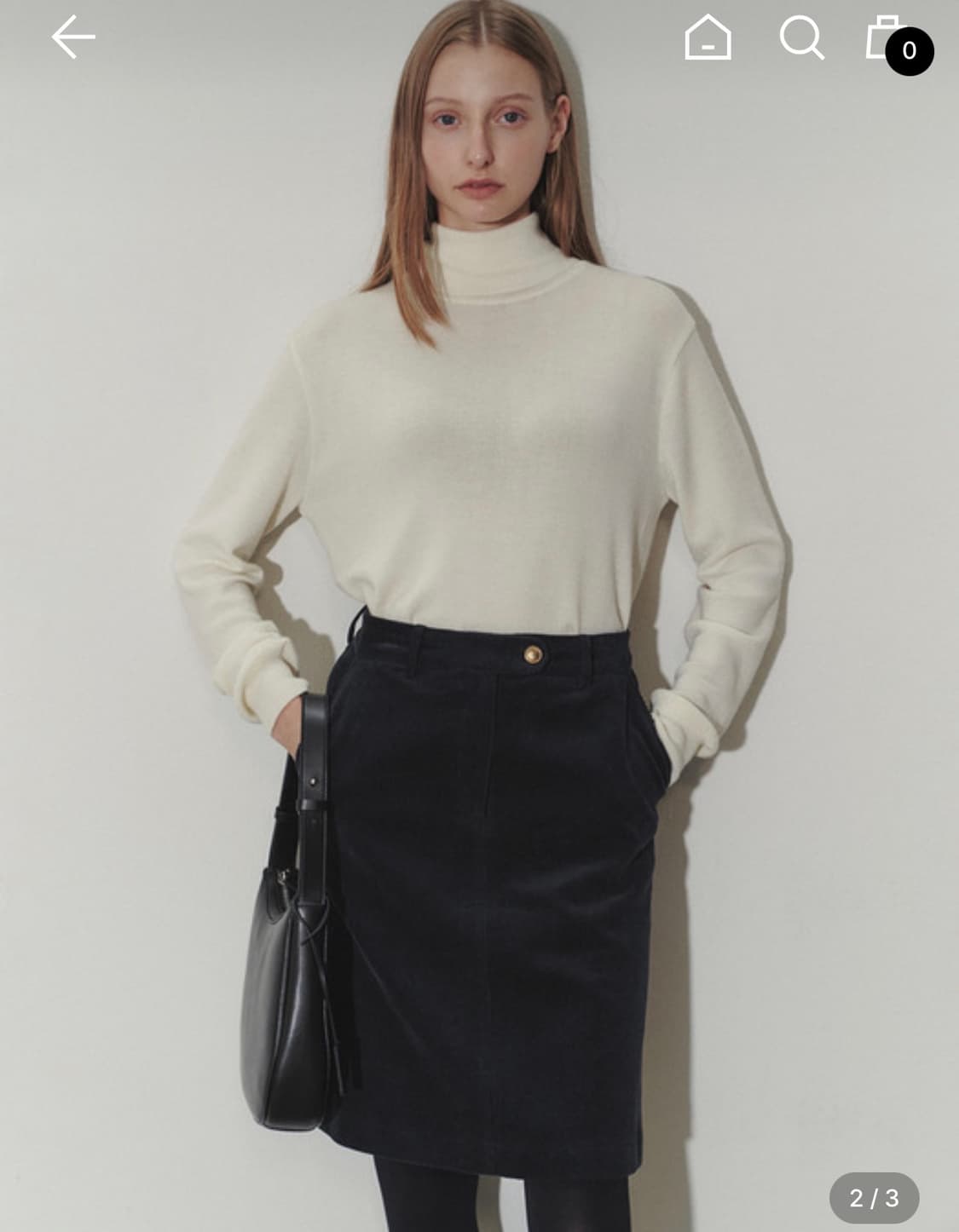 새상품)던스트 A라인 코듀로이 스커트 그린 M 상품이미지2