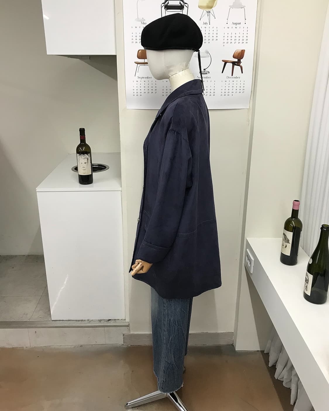 꾸레쥬 은장 로고 벨벳 더블 코트 상품이미지9