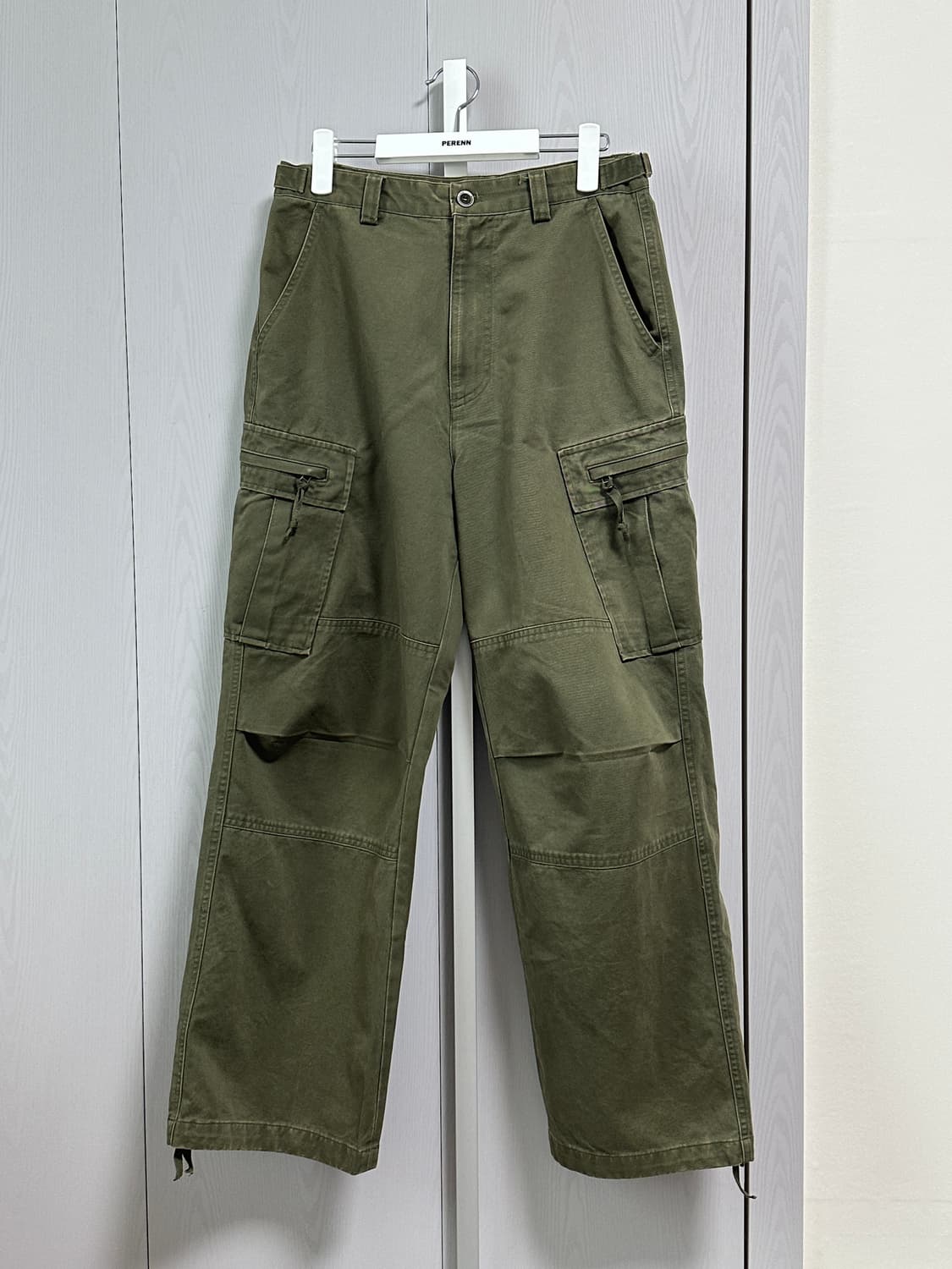 퍼렌 집 카고 팬츠 올리브 1사이즈 상품이미지3