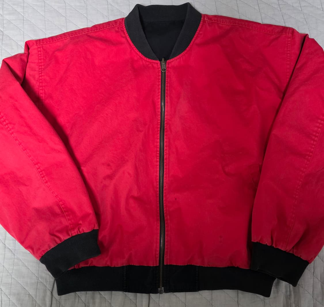 [XL] 90s 빈티지 말보로 리버시블 봄버 자켓 블랙/레드 스테인 상품이미지5