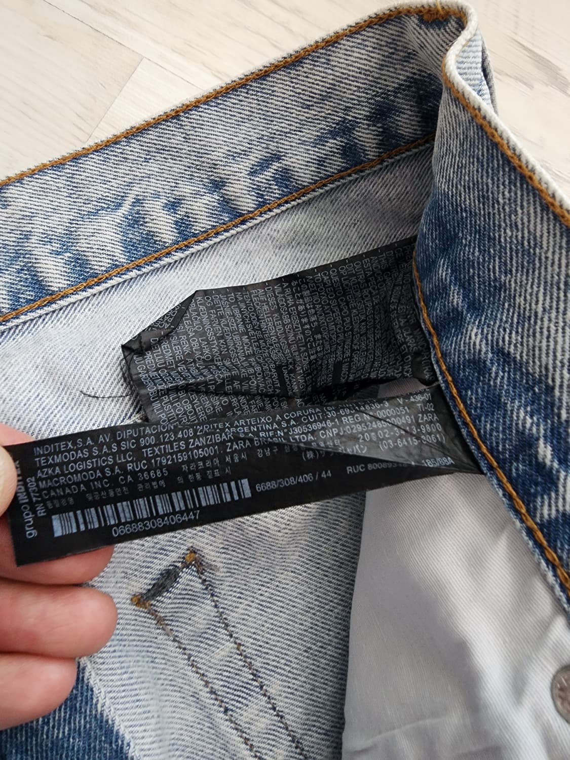 ZARA 자라 연청 데님 팬츠 팜. USA34(32~33)인치 청바지 상품이미지10