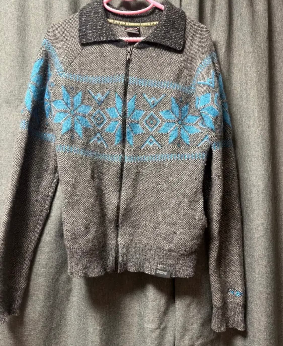 후부 노르딕 눈꽃 니트집업 판매합니다 상품이미지1