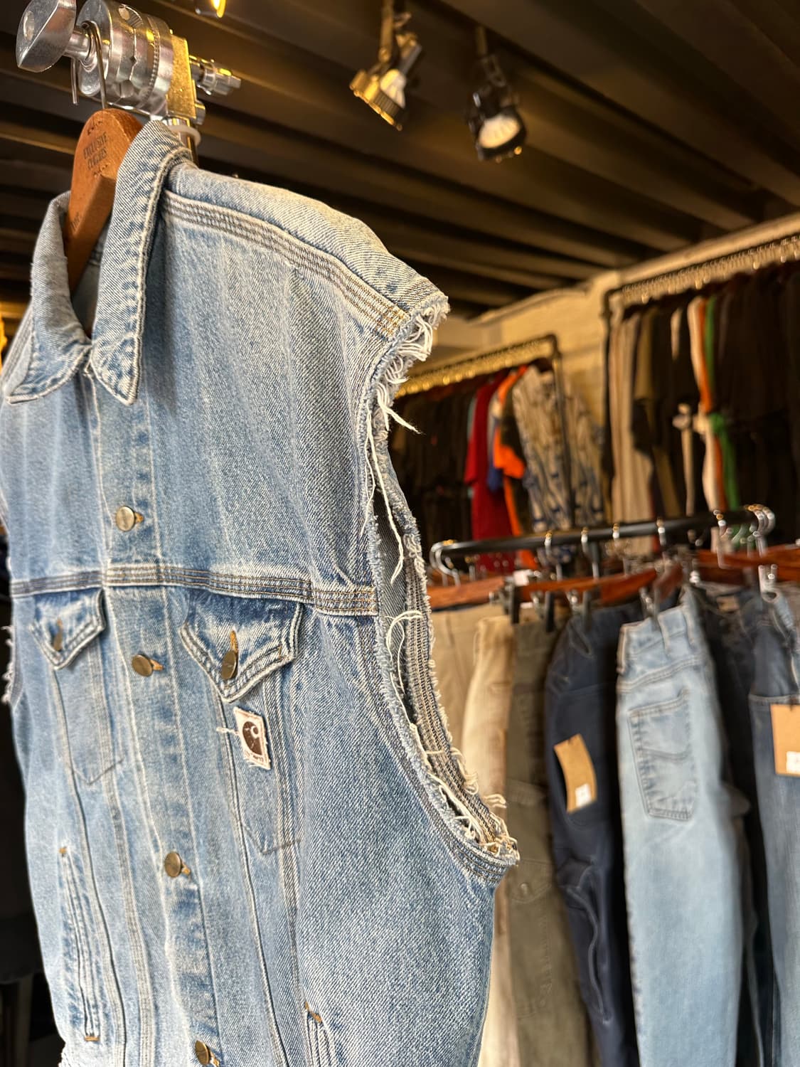 00s 칼하트 커스텀 데님 베스트 made in usa 상품이미지6