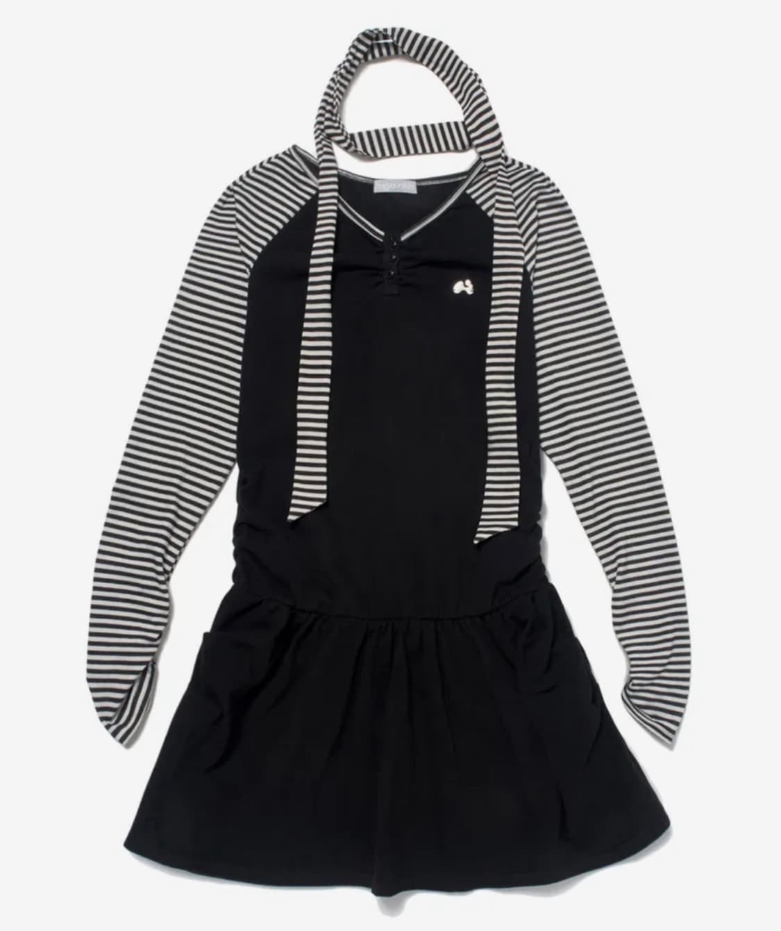 허그유어스킨 스트라이프 헨리넥 드레스 상품이미지1