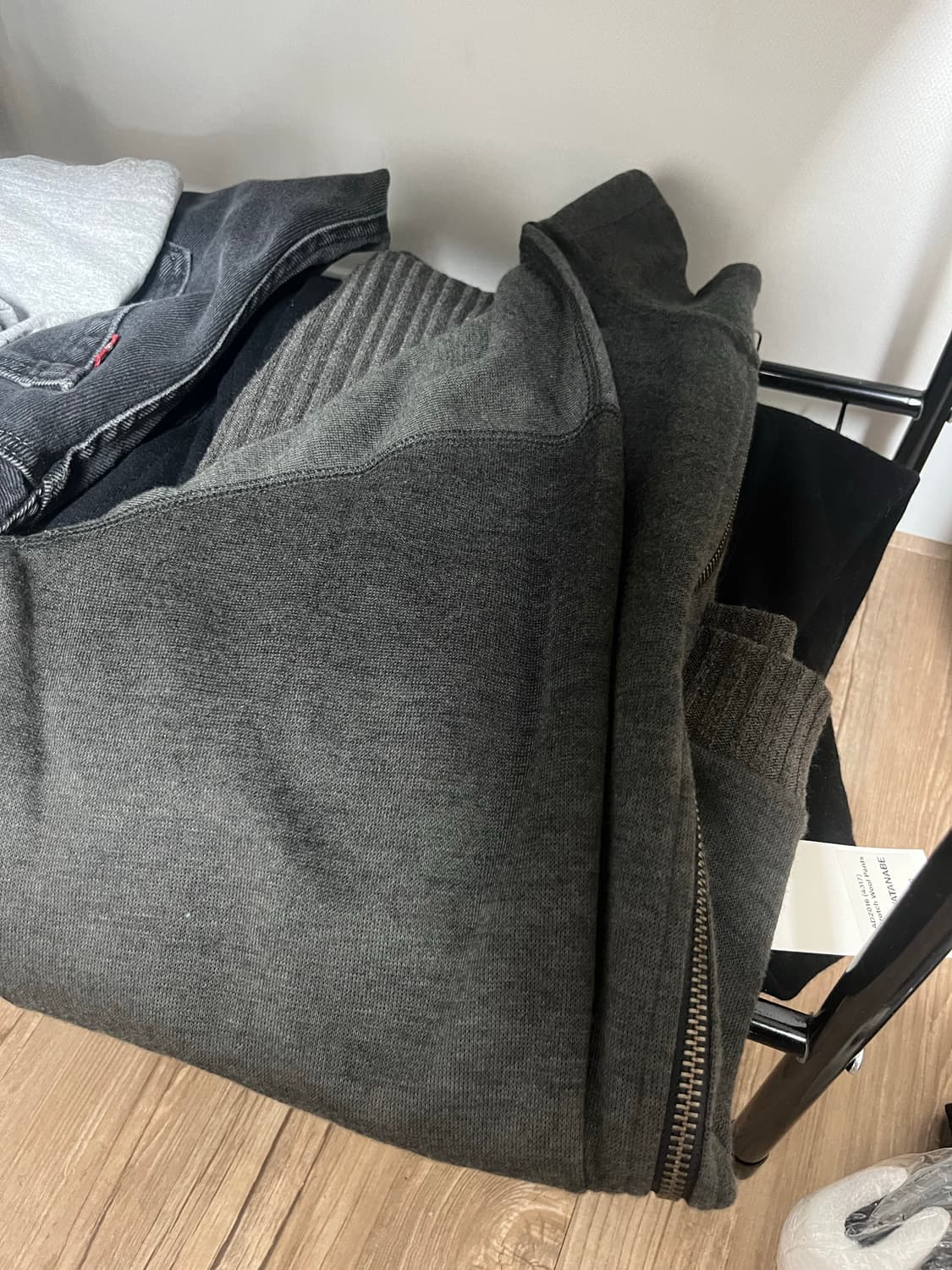 Double Sleeve Track Cardigan Dark Khaki 상품이미지2