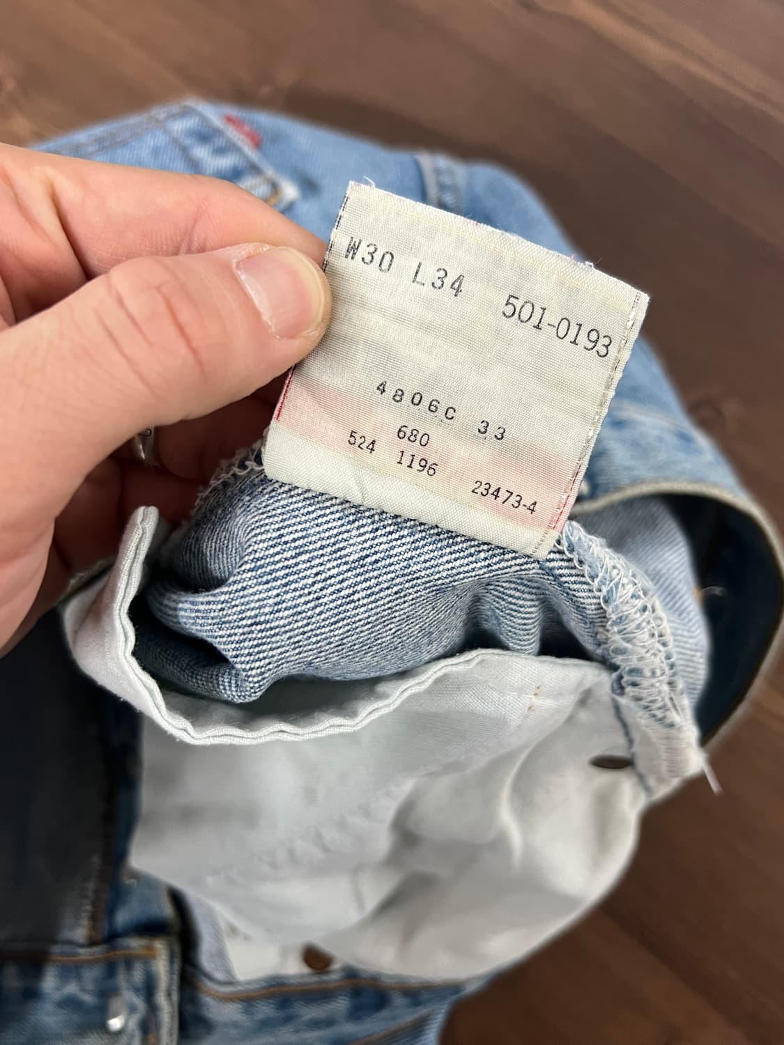 90s USA Levis 리바이스 501 스트레이트 연청 데님 팬츠 상품이미지8