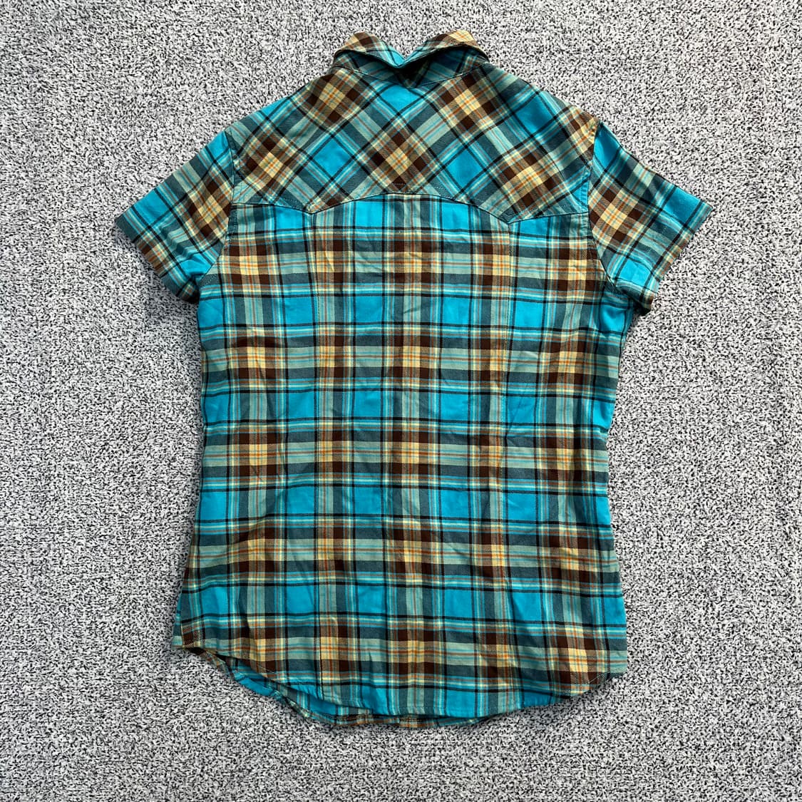 90 빈티지 여성 체크 반팔 셔츠 0403M 상품이미지4