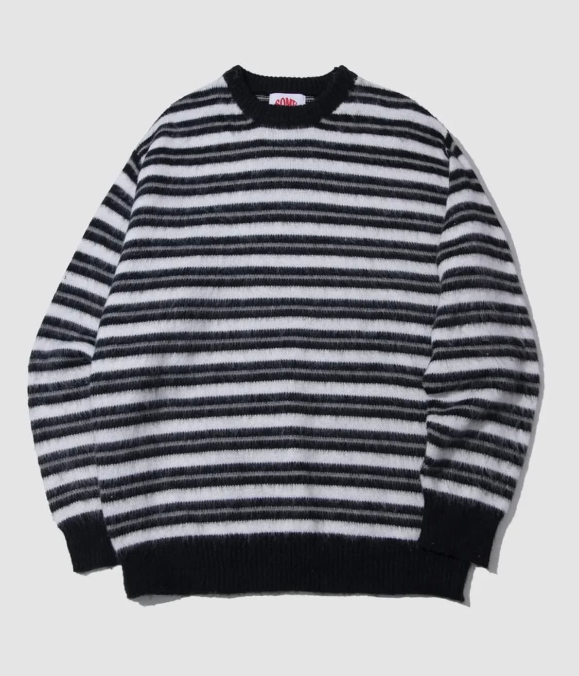 스트라이프 배색 오버핏 니트 상품이미지3