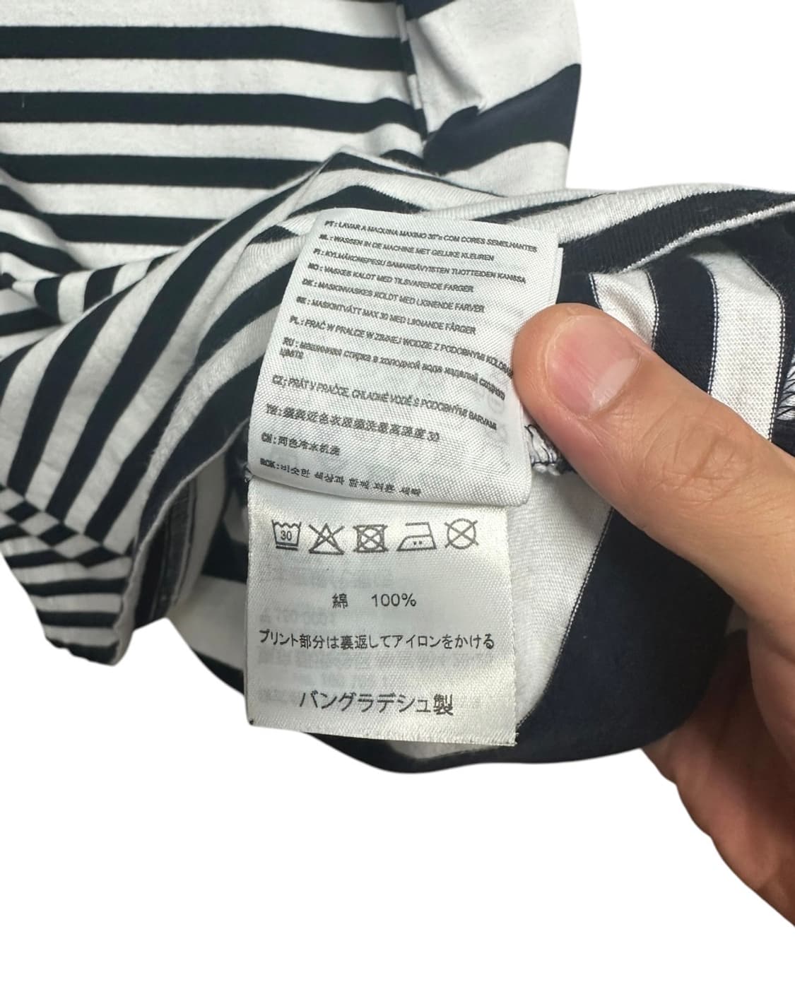 칼하트(Carhartt) 네이비 스트라이프 포켓 반팔티 L size 상품이미지9