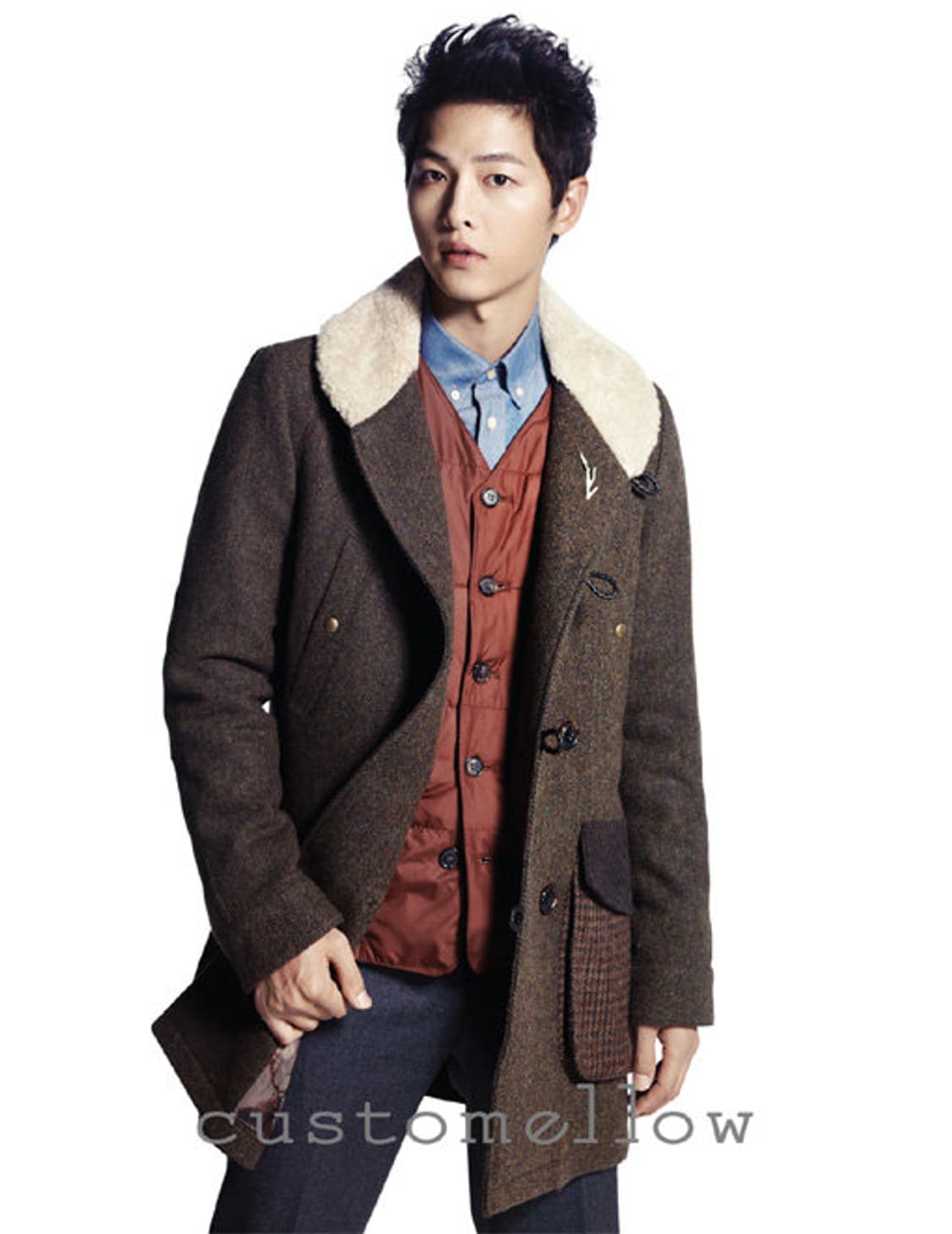 커스텀멜로우 헤링본 코트 100 상품이미지1