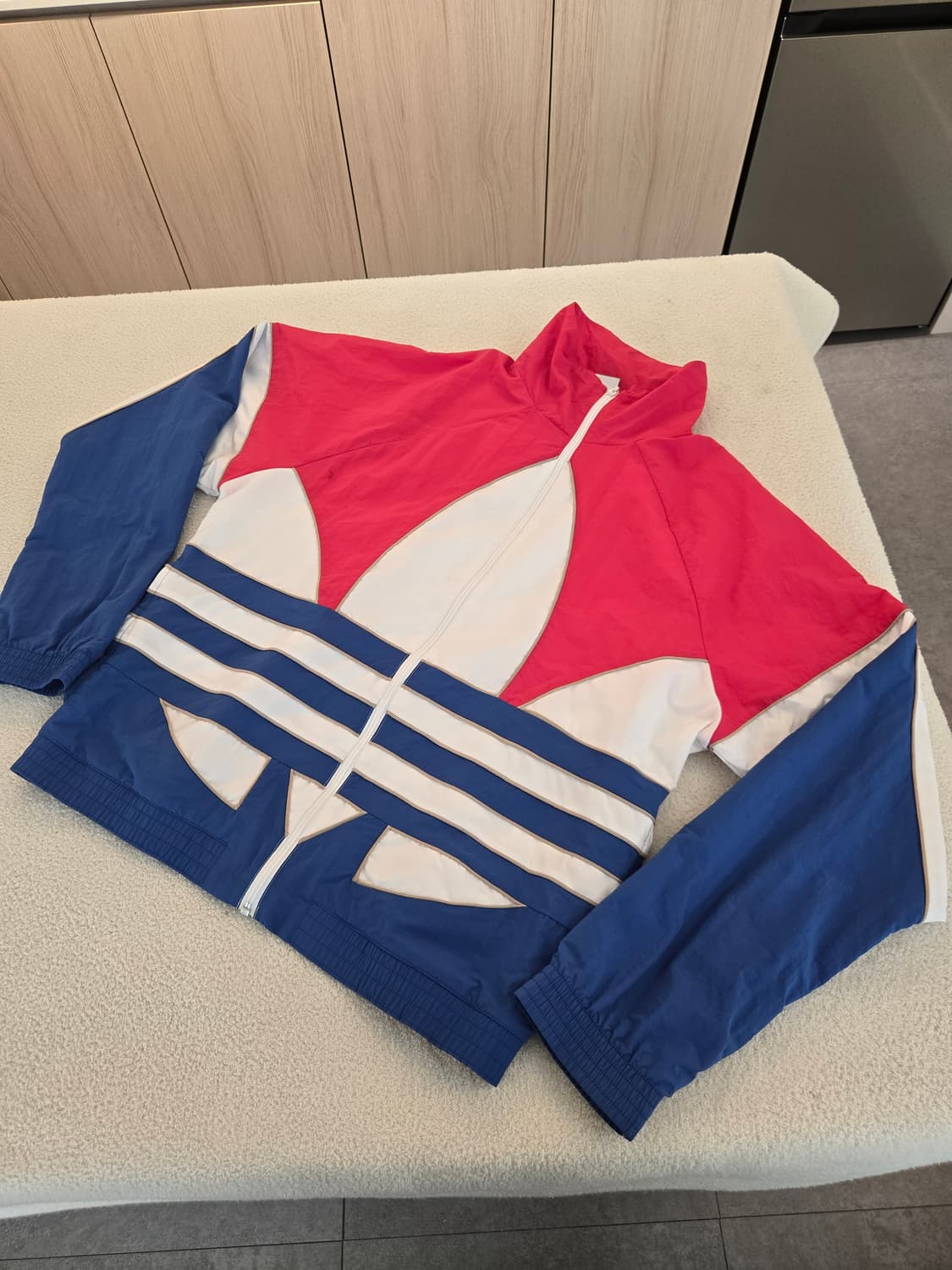 아디다스 올드스쿨 빅로고 바람막이 자켓 핑크/블루 XL 상품이미지1