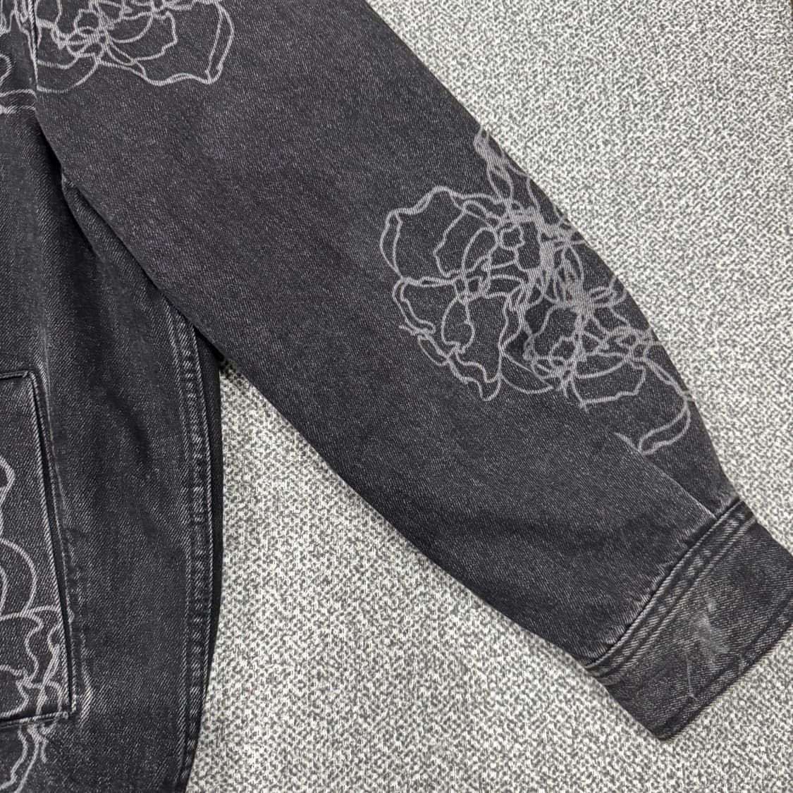 마틴 플랜 오버핏 로즈 패턴 흑청 데님 자켓 상품이미지5