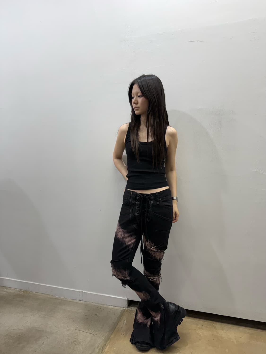 Ifsixwasnine 아카이브 지퍼 디테일 슬림 부츠컷 데님진 상품이미지9