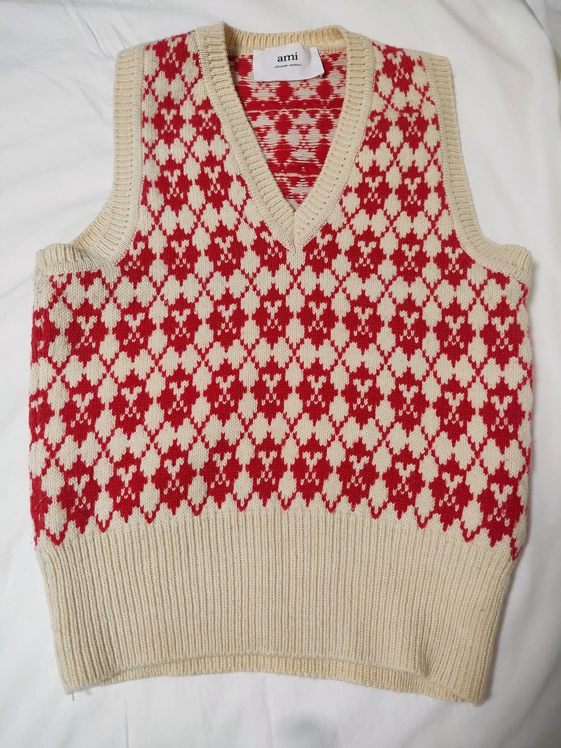 AMI 여성 아가일 니트 베스트 XS 상품이미지1