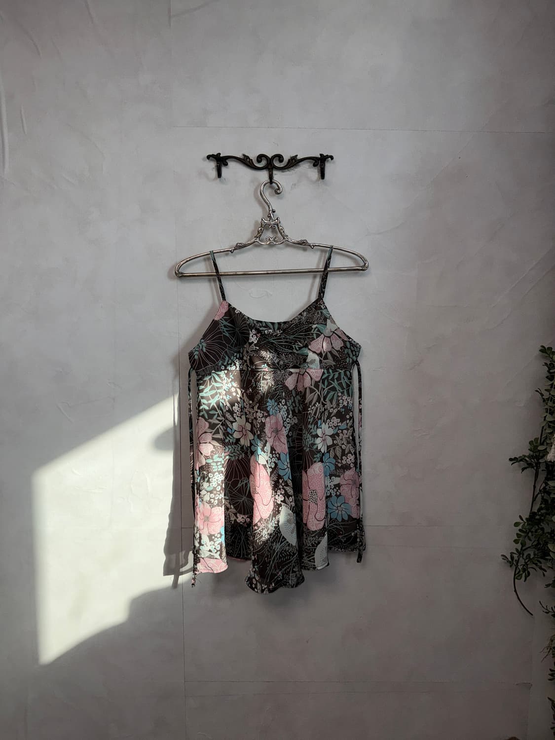 Pink brown oriental floral sleeveless  상품이미지4