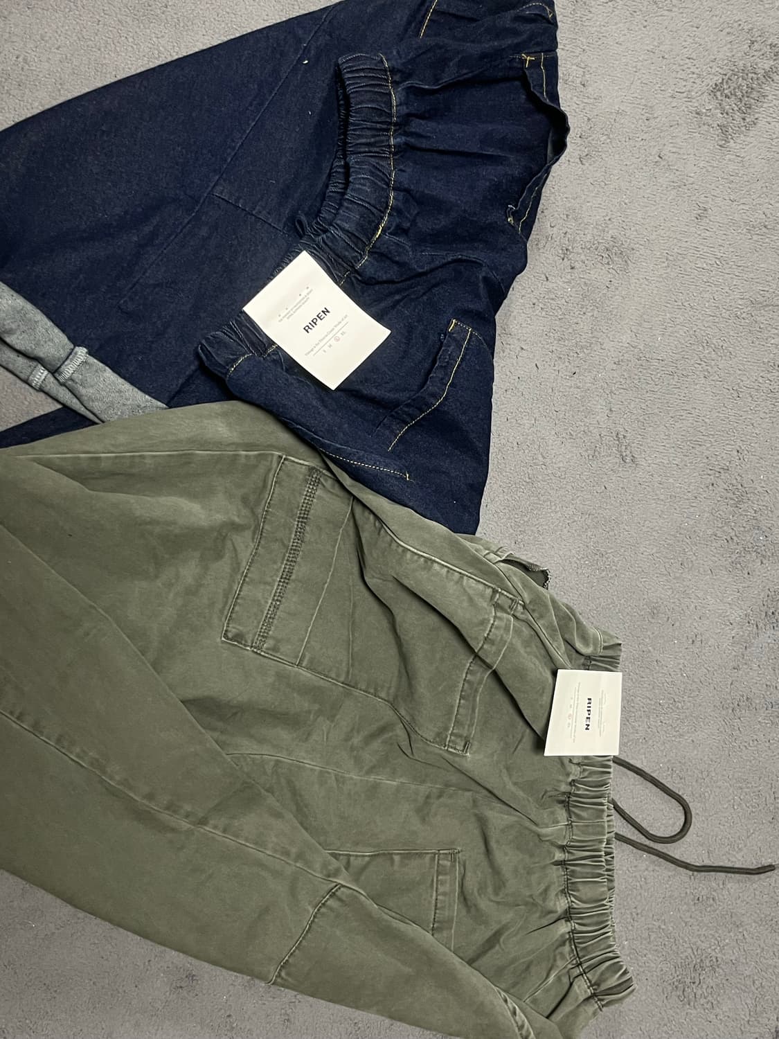 [새상품] 벌룬 와이드 팬츠 바지 진청 카키 상품이미지4