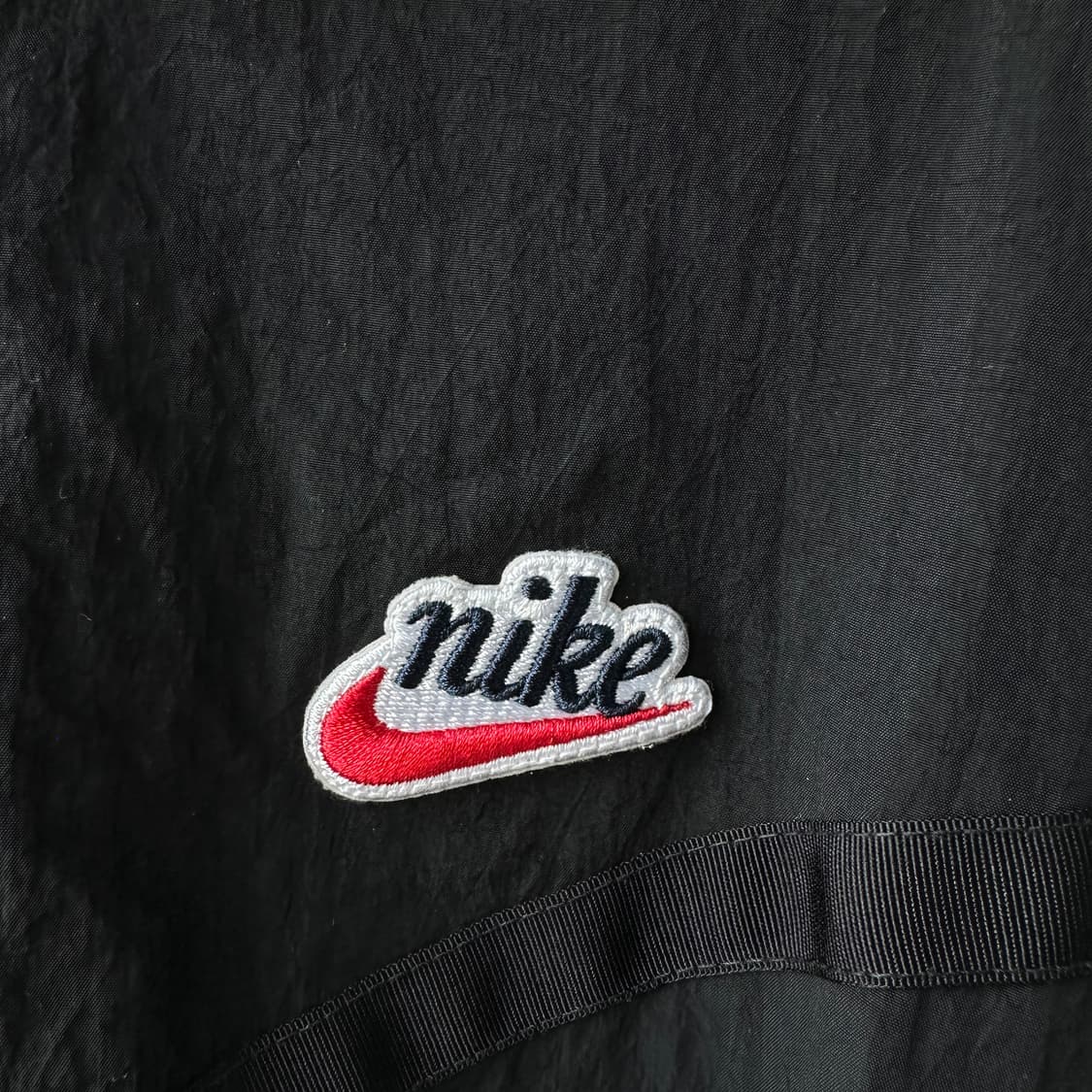 나이키 하프 집업 우븐 나일론 후드 바람막이 블랙 화이트 XXL 상품이미지4