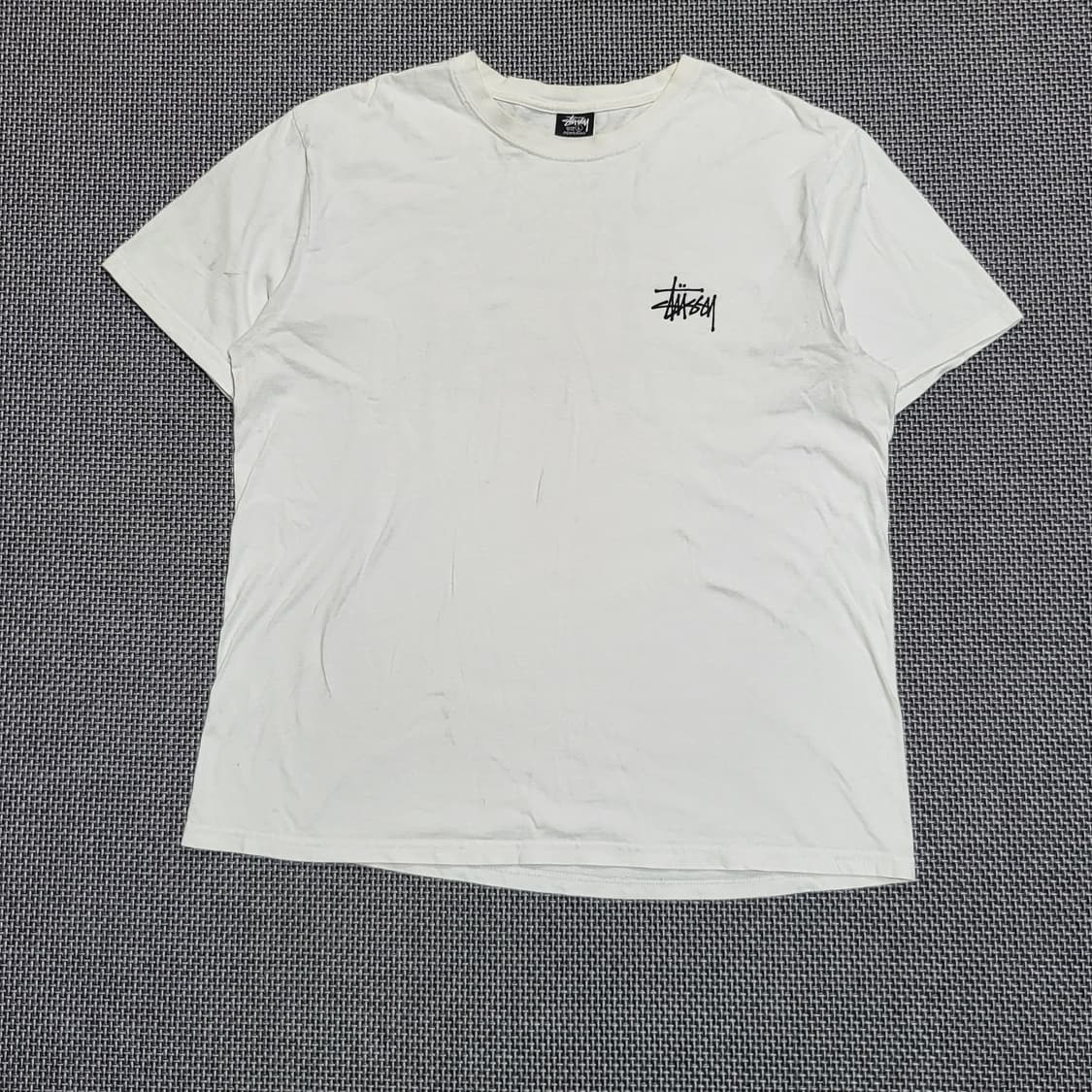 stussy 스투시 베이직 로고 화이트 반팔 티셔츠 (L) 상품이미지1