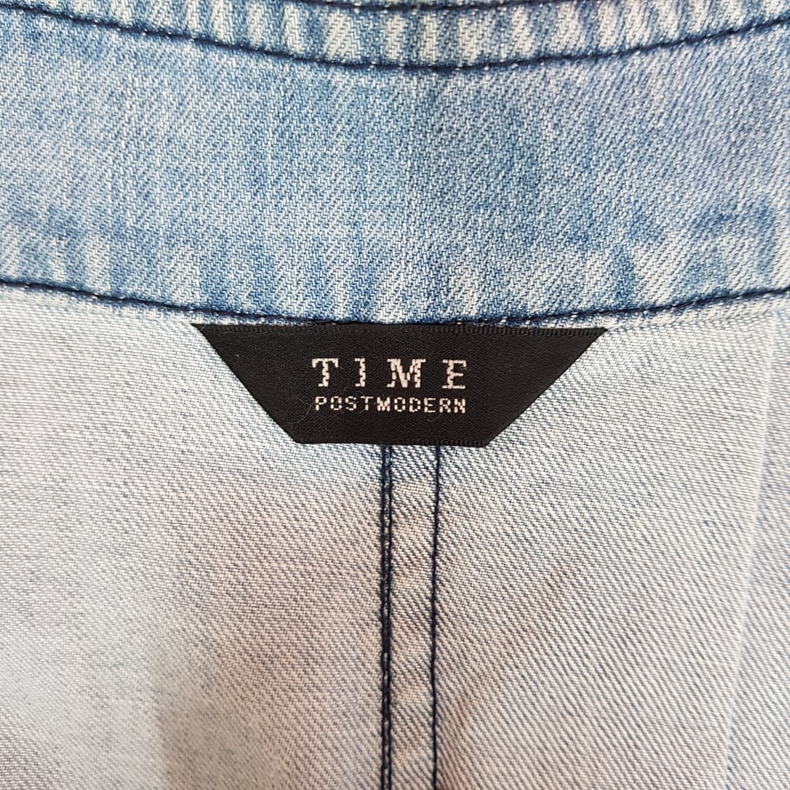 한섬 타임 데님 스탠드카라 루즈핏 셔츠형 아우터 S사이즈 상품이미지8