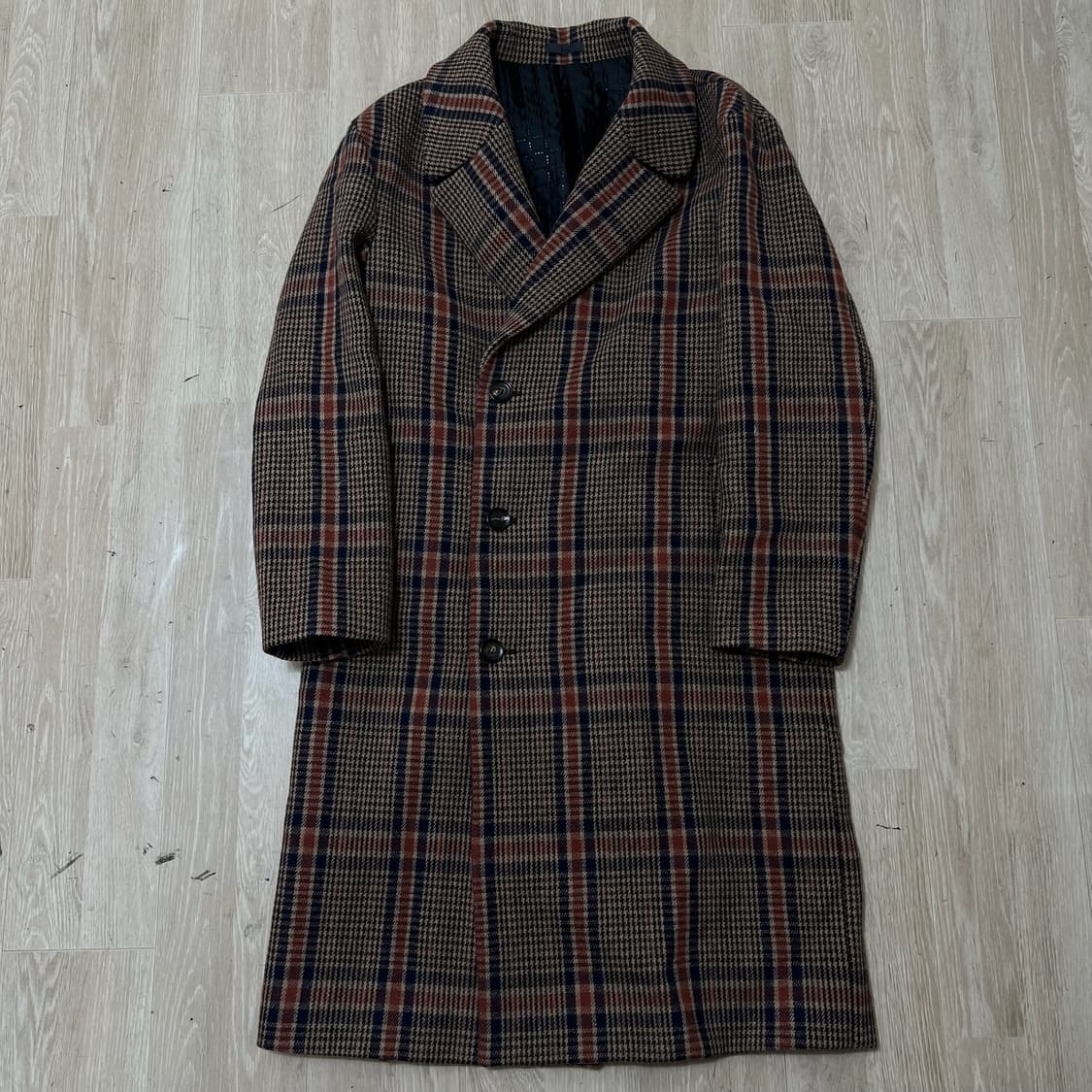 앤드지 남성 클래식 모직 체크 싱글 코트 M/95  상품이미지1