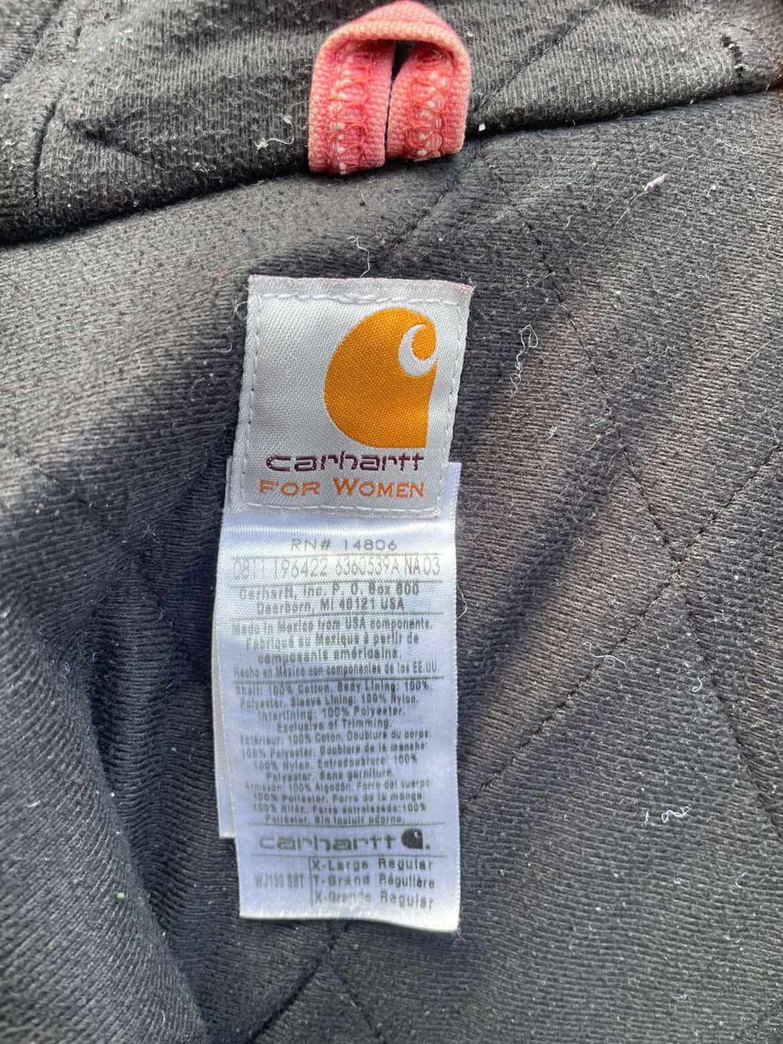 00년대 칼하트 핑크 후드 워크 자켓 상품이미지4