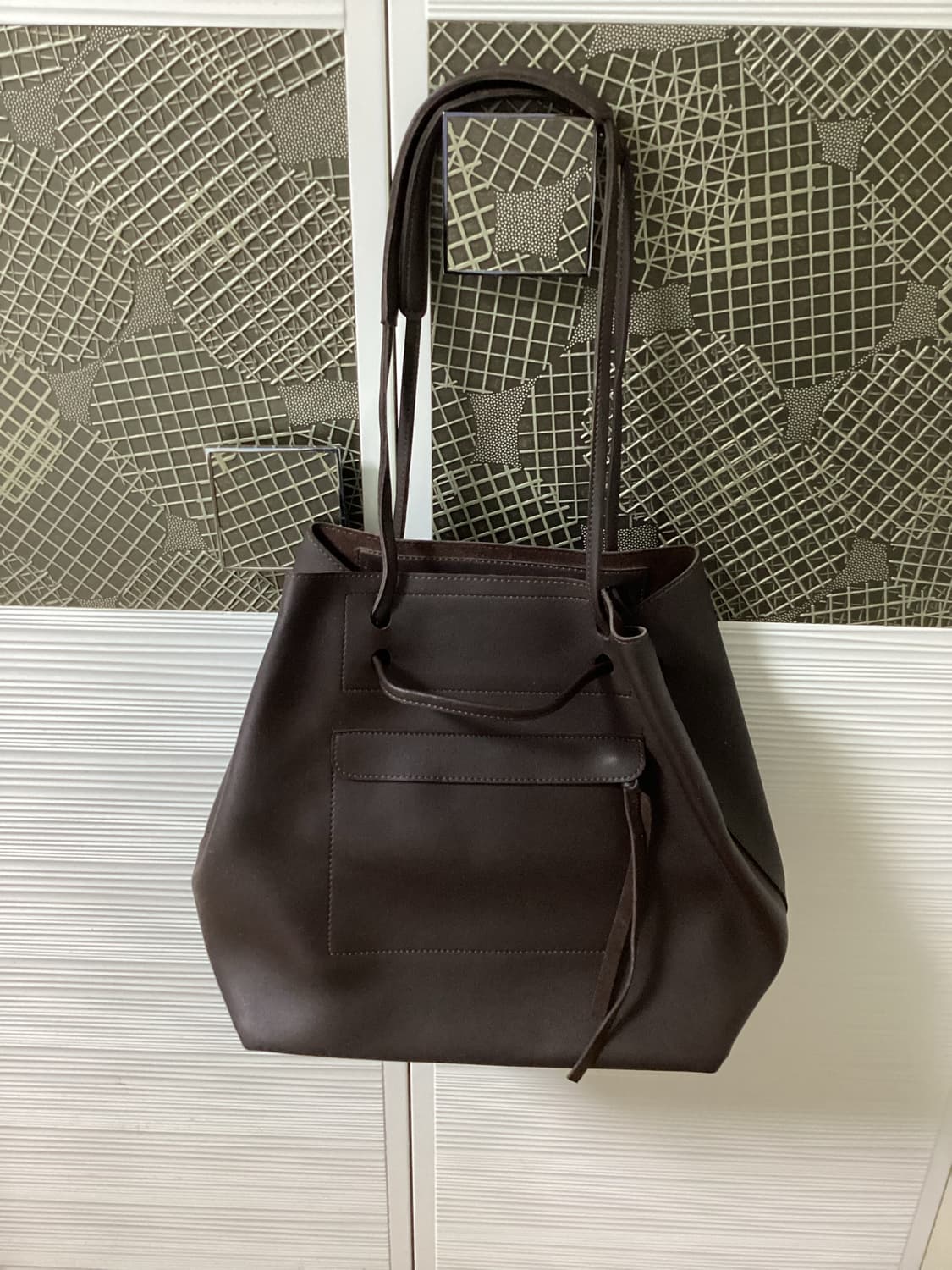 브라운 레더 버킷백 숄더백 상품이미지1