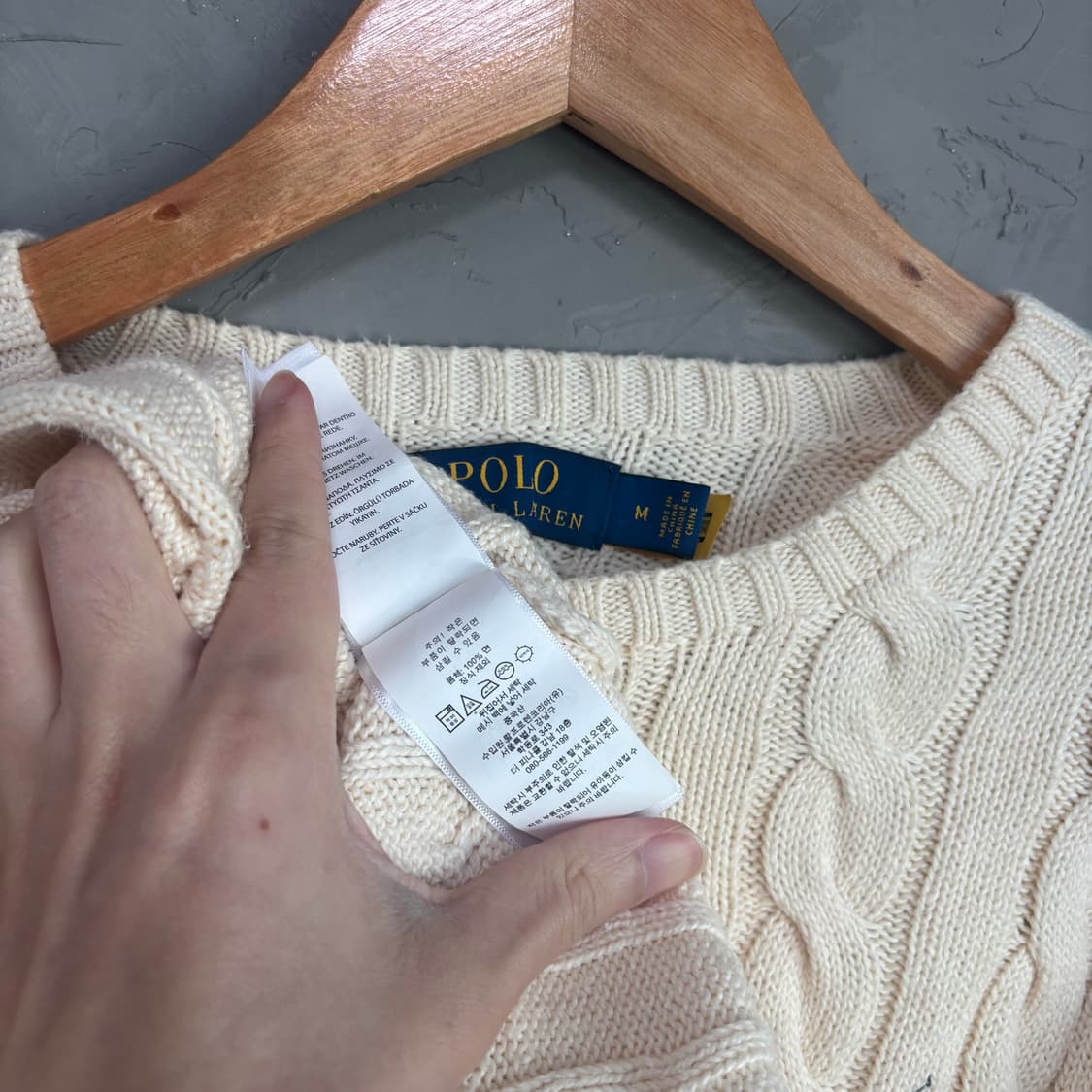 폴로 랄프로렌 꽈배기 니트 아이보리 상품이미지3