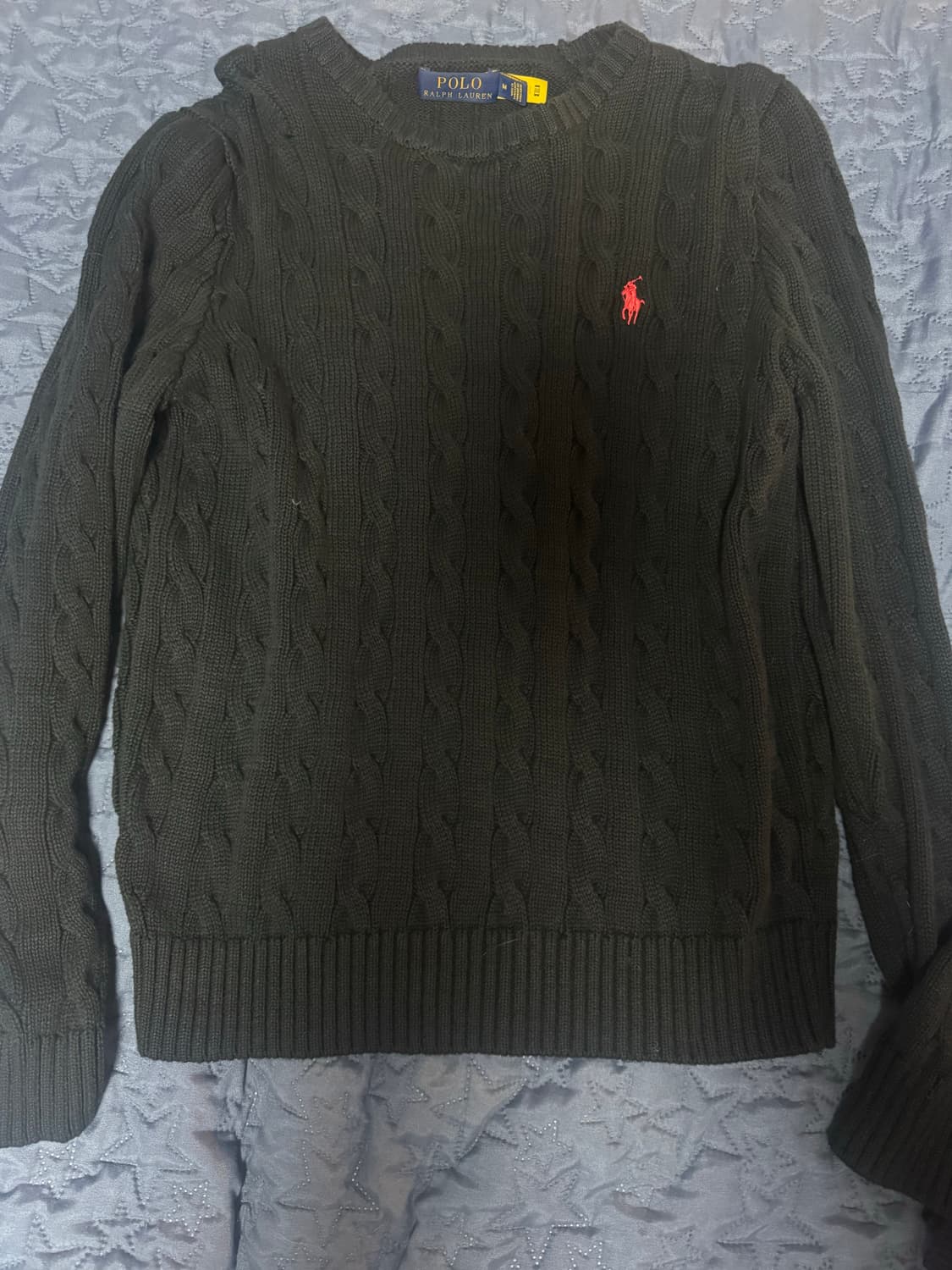 폴로 꽈배기 니트 블랙 상품이미지1