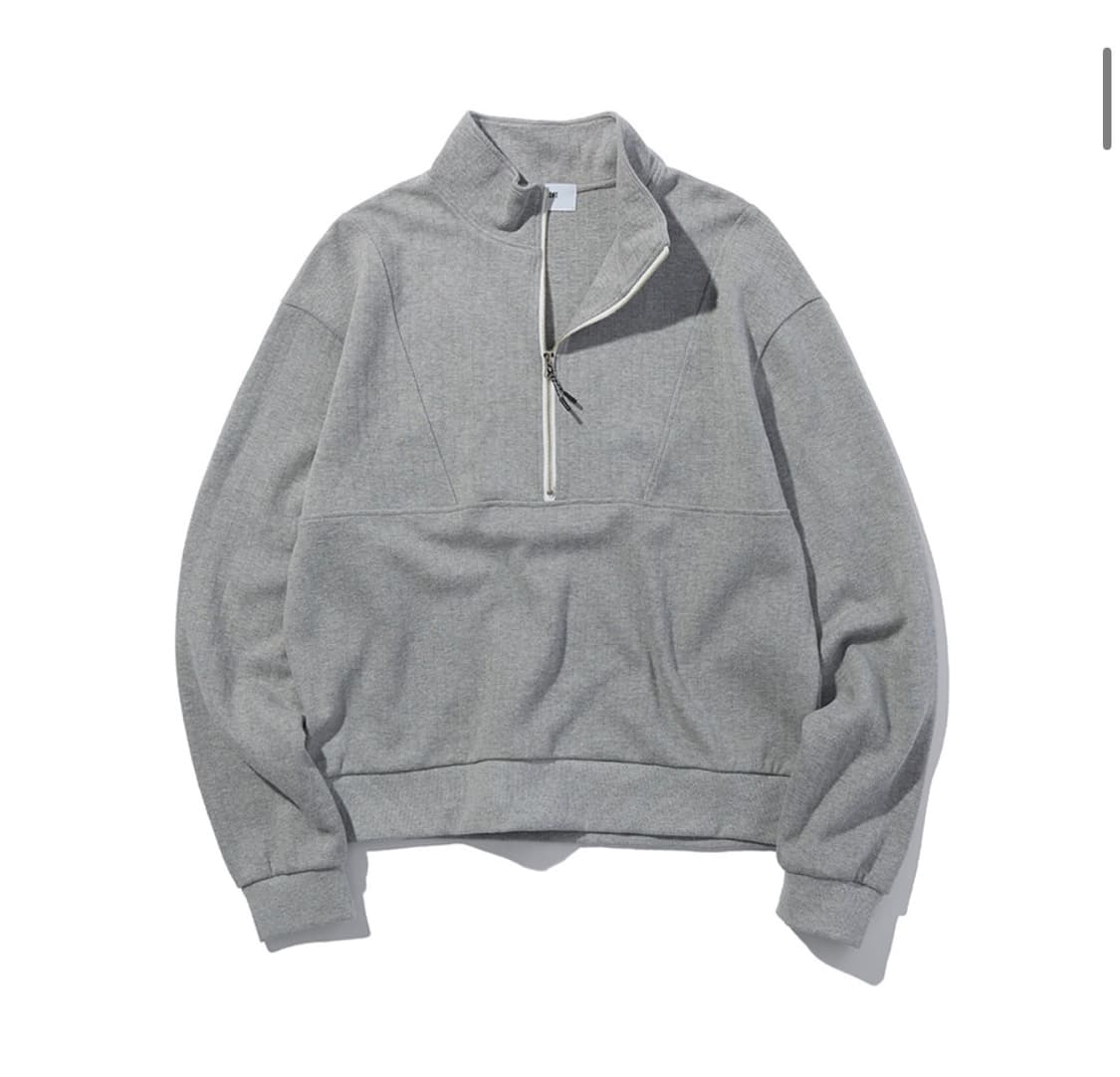 [L] 사운즈라이프 하프 집 풀오버 맨투맨 멜란지그레이 상품이미지1