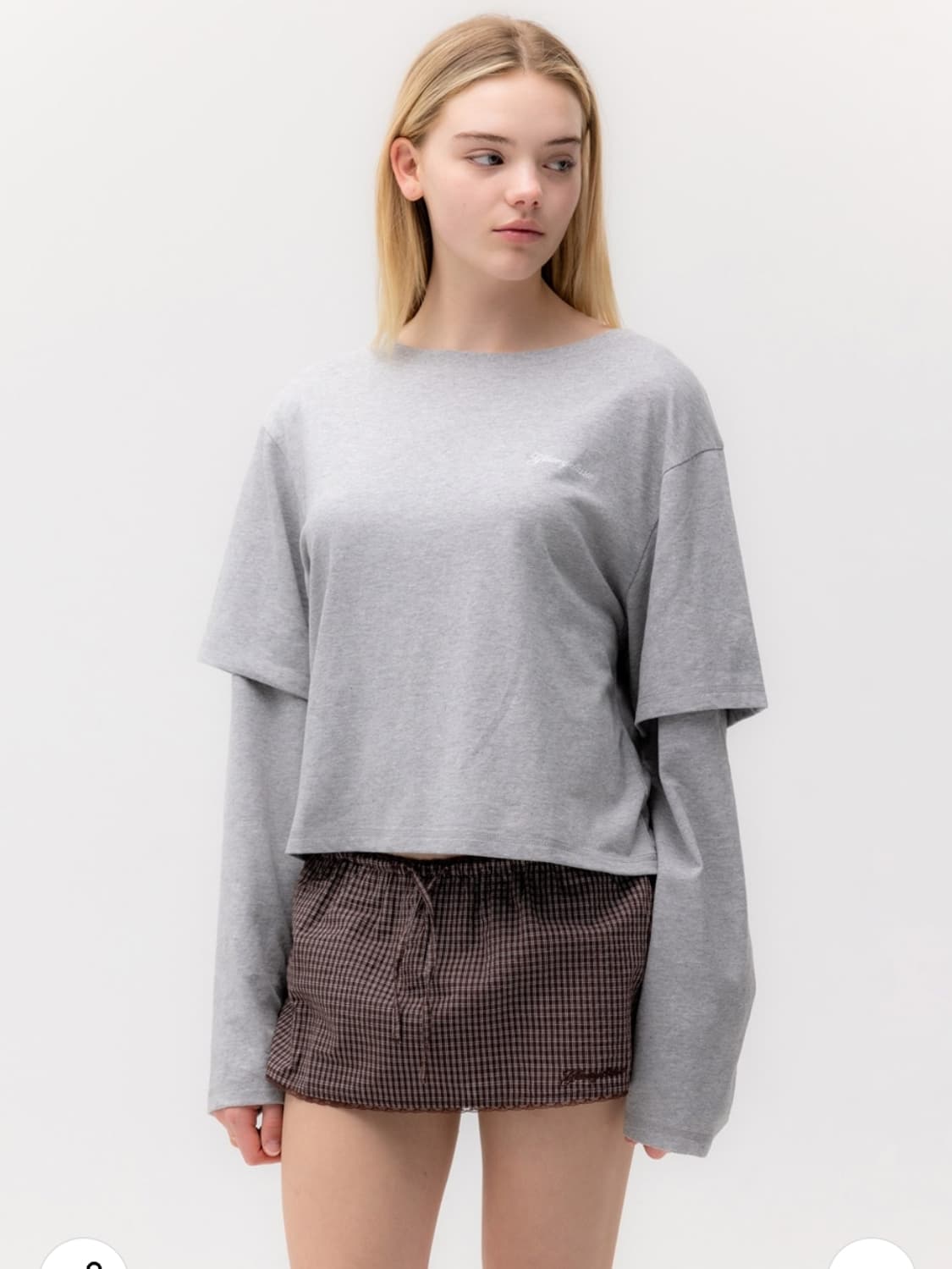 새상품) 글로니 신상 G DOUBLE SLEEVE LETTER TEE 상품이미지1