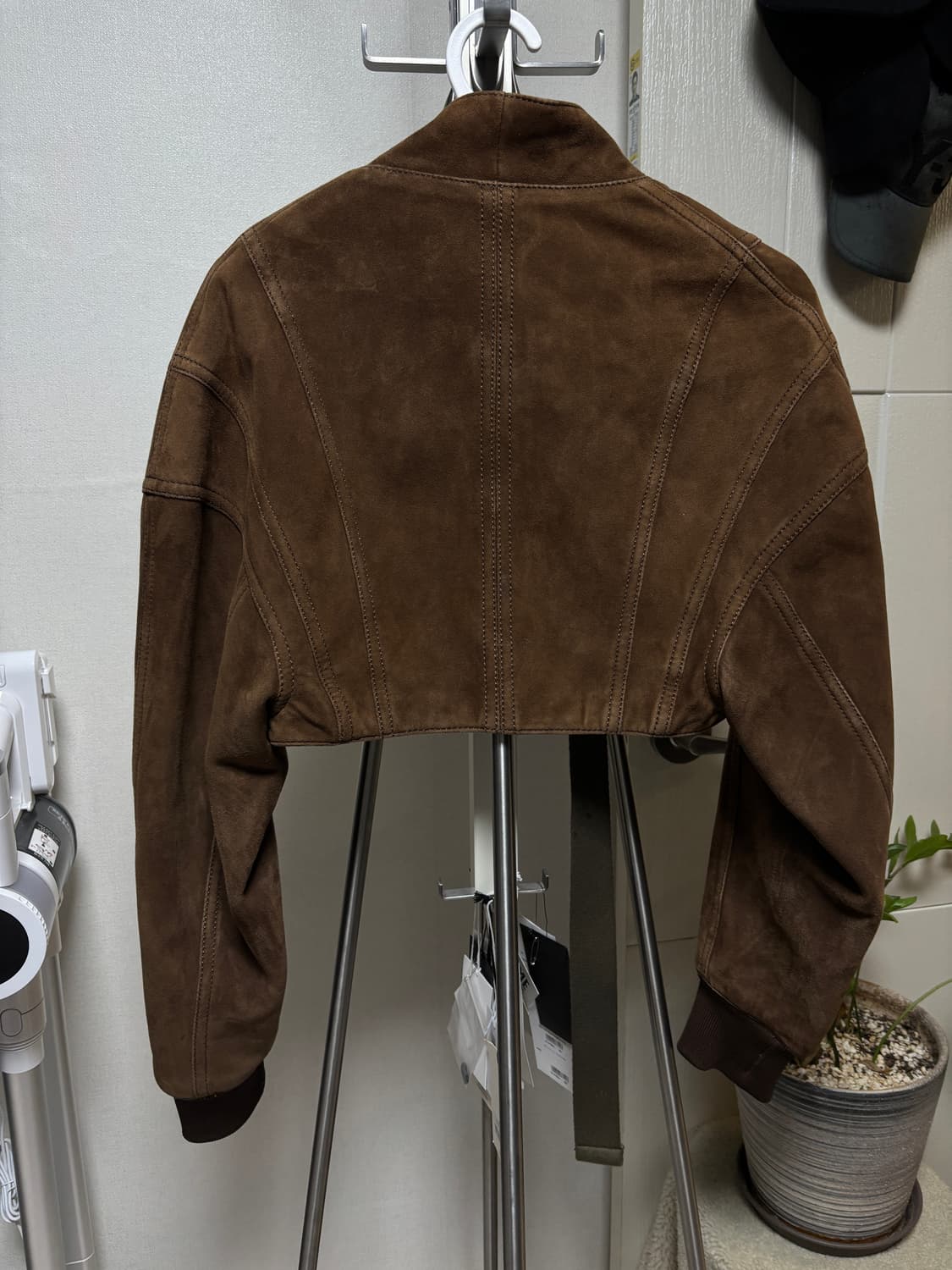 발망 누벅레더 볼레로 자켓.  상품이미지3