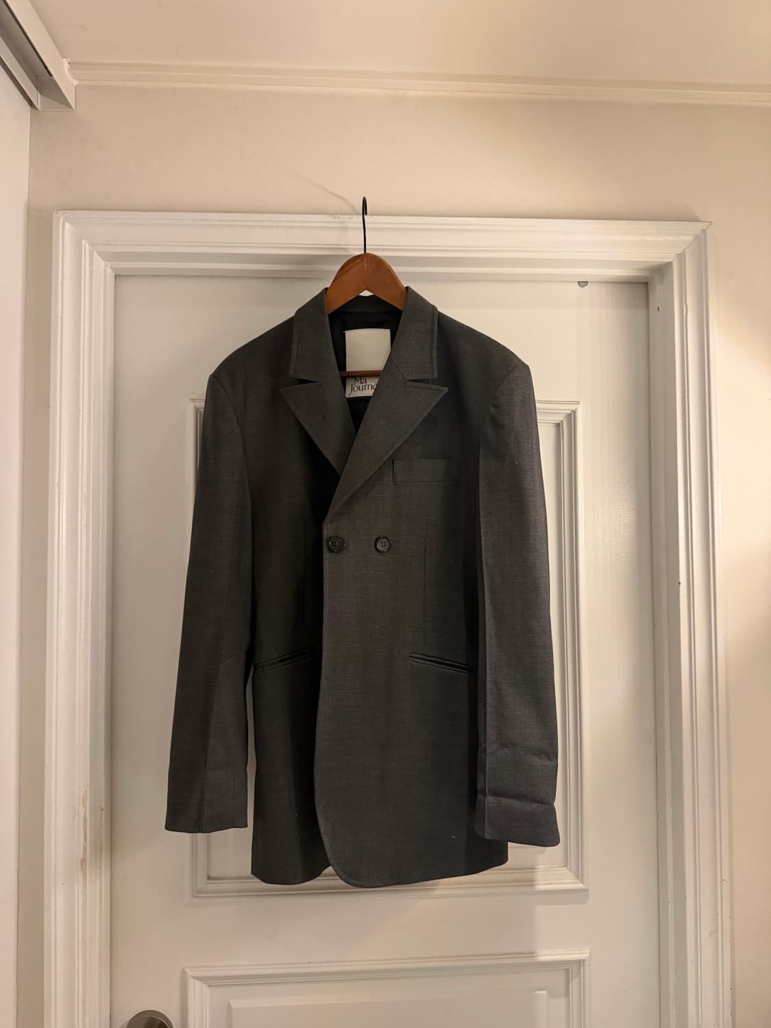 마조네 보이프렌드 더블 자켓 그레이 상품이미지2