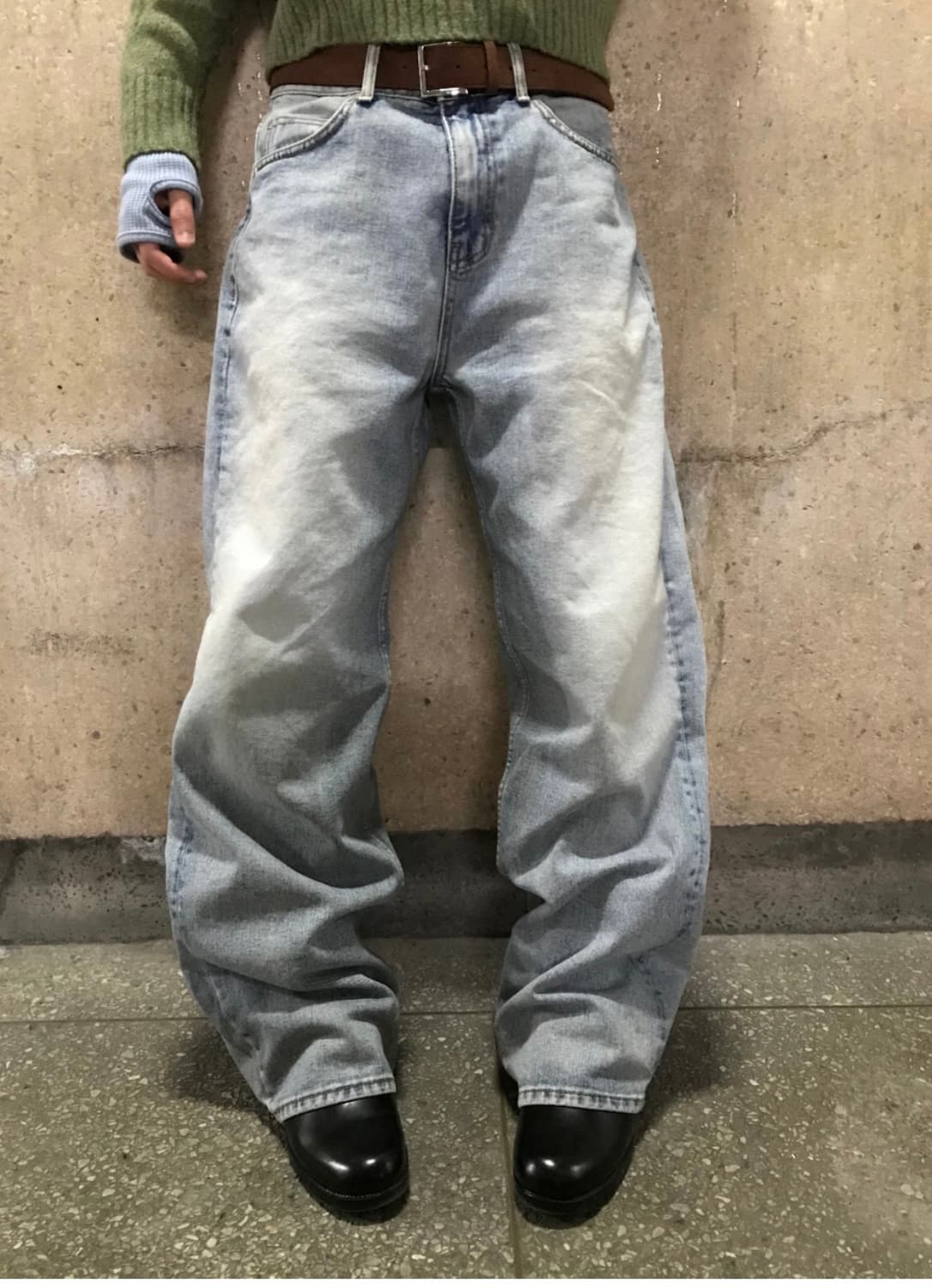 밀크와이드 워싱 데님 팬츠 L 상품이미지1