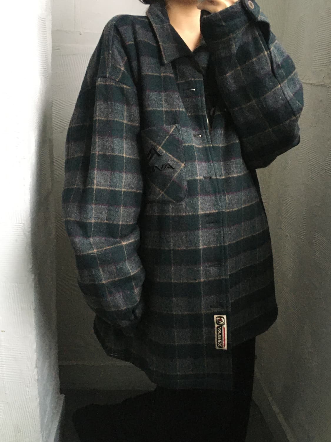 Avirex 아비렉스 그린 체크 플란넬 셔츠 자켓 상품이미지2