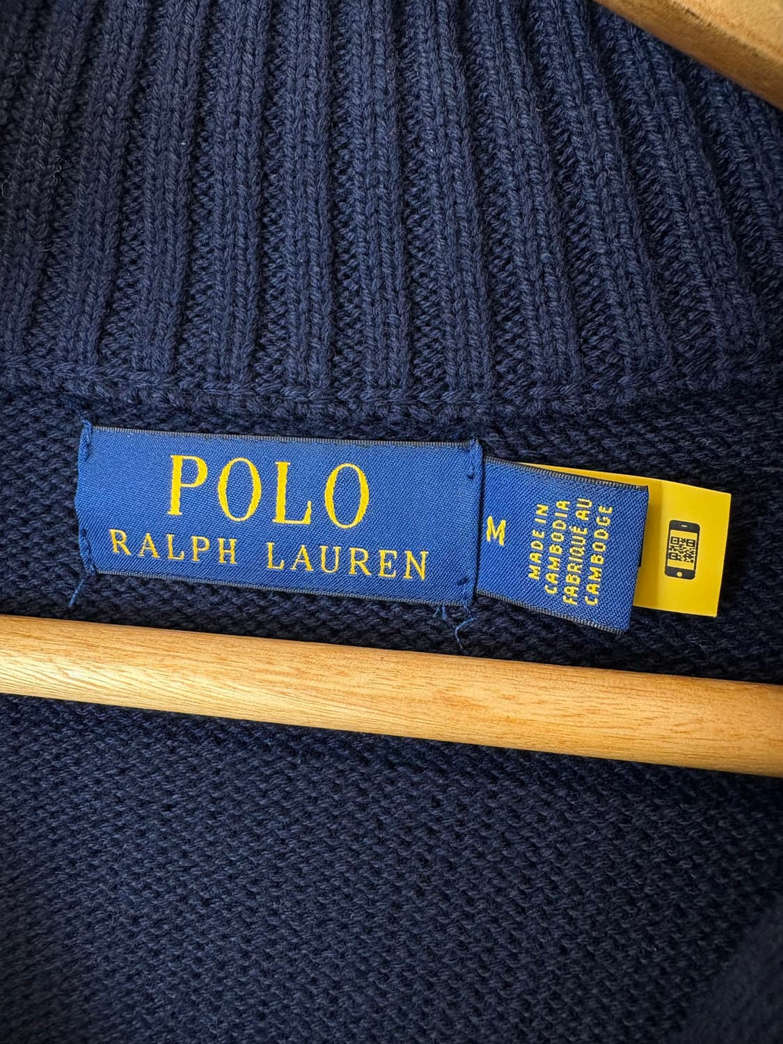 폴로랄프로렌 큐알라벨 네이비 니트 반집업 상품이미지6