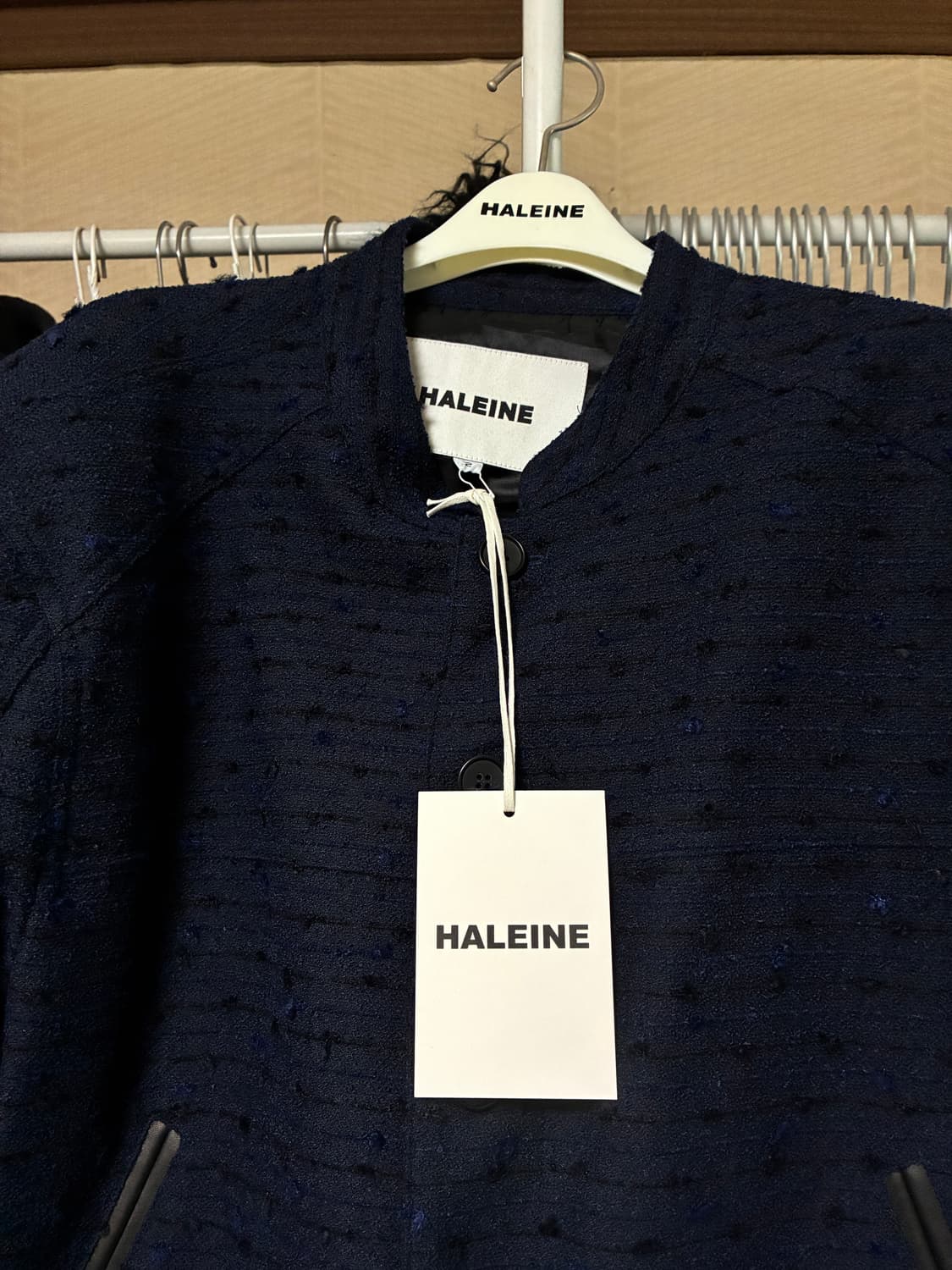 알렌느 트위드 크롭 자켓 네이비 상품이미지2