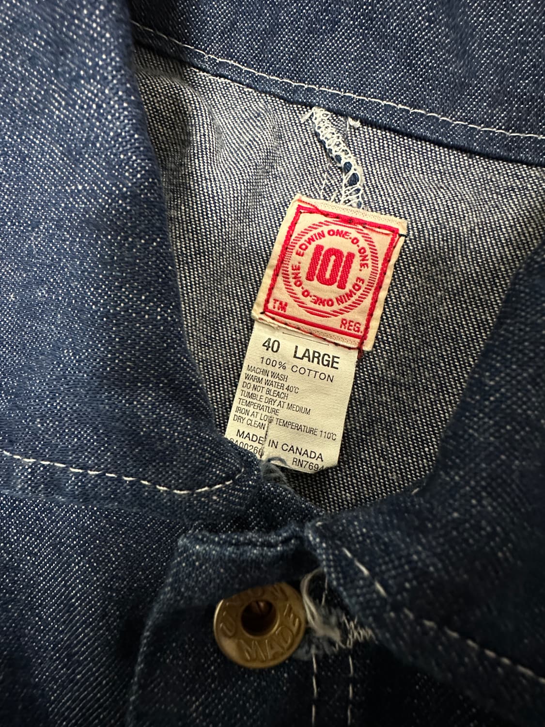 EDWIN 101 canada made denim jumpsuit 상품이미지3