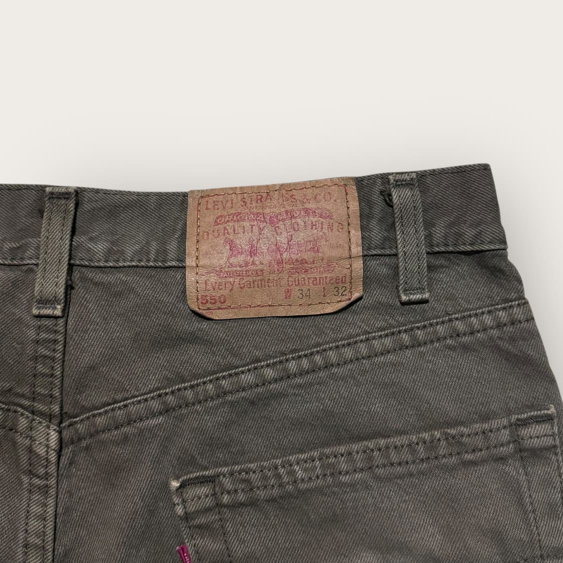 90s USA 리바이스 550 다크 올리브 데님 W32 상품이미지6