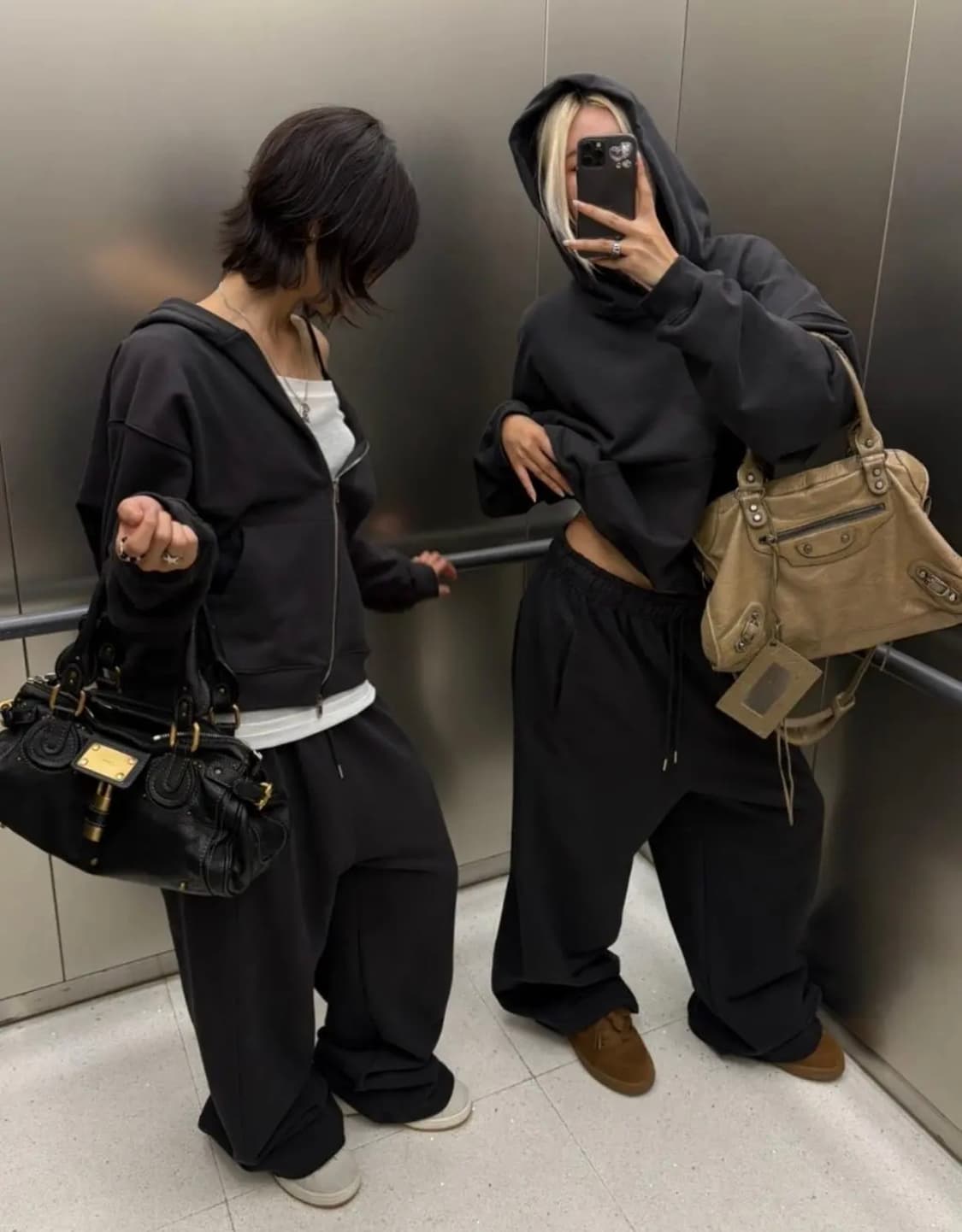 *블랙* 블랙업 비베이직 헤비스웨트 와이드 투웨이 팬츠 (M 사이즈) 상품이미지4