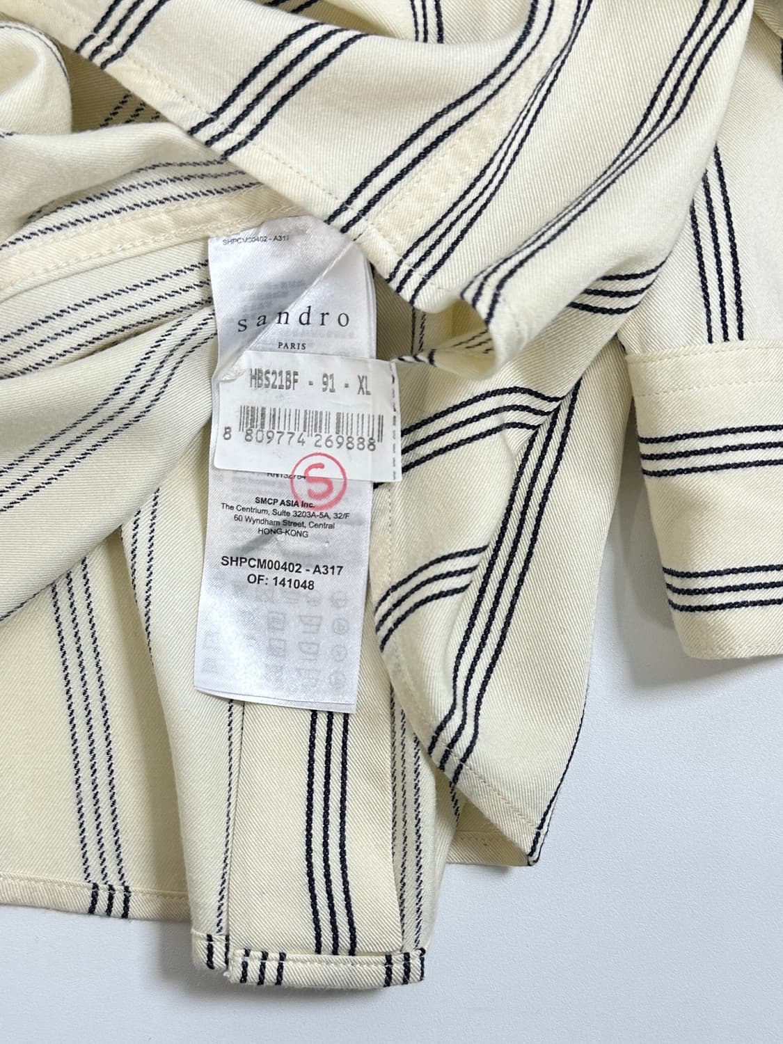 산드로 옴므 신형 스트라이프 레이온 셔츠 XL 상품이미지5